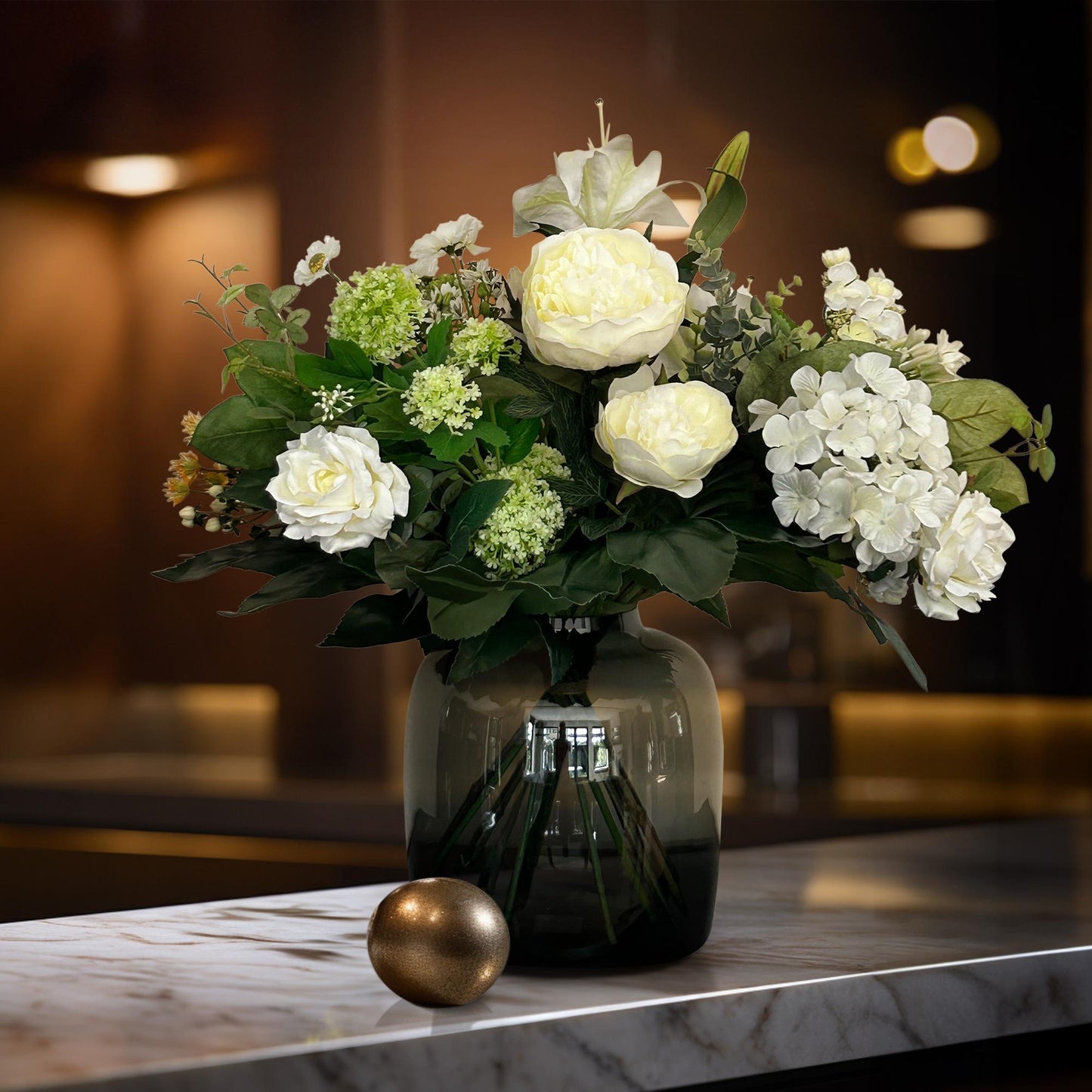 Kunstbloemen - Boeket - White Dream - 60 cm - Forest Plants