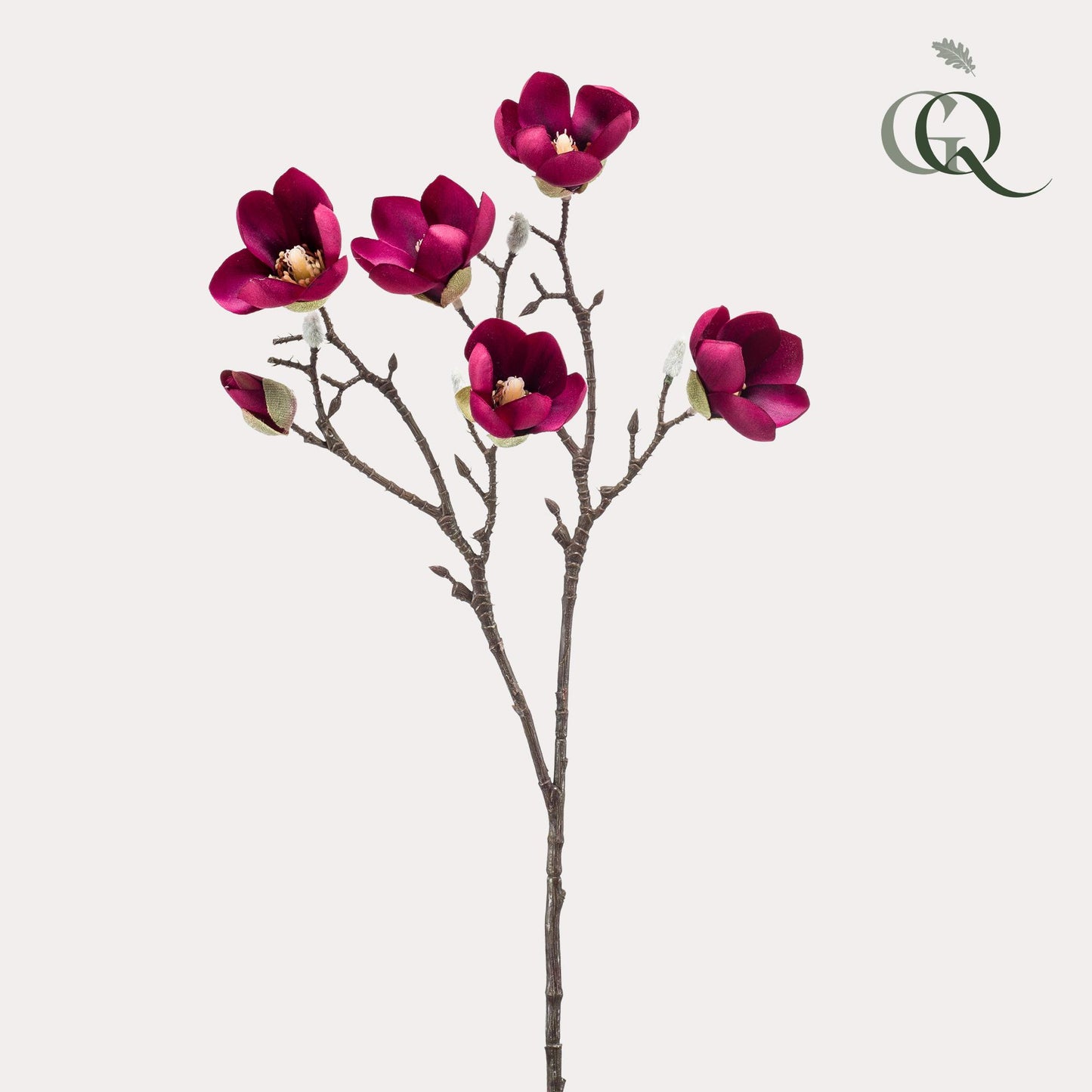 Kunstbloemen - Magnolia bloem Paars x8 -65cm - Forest Plants