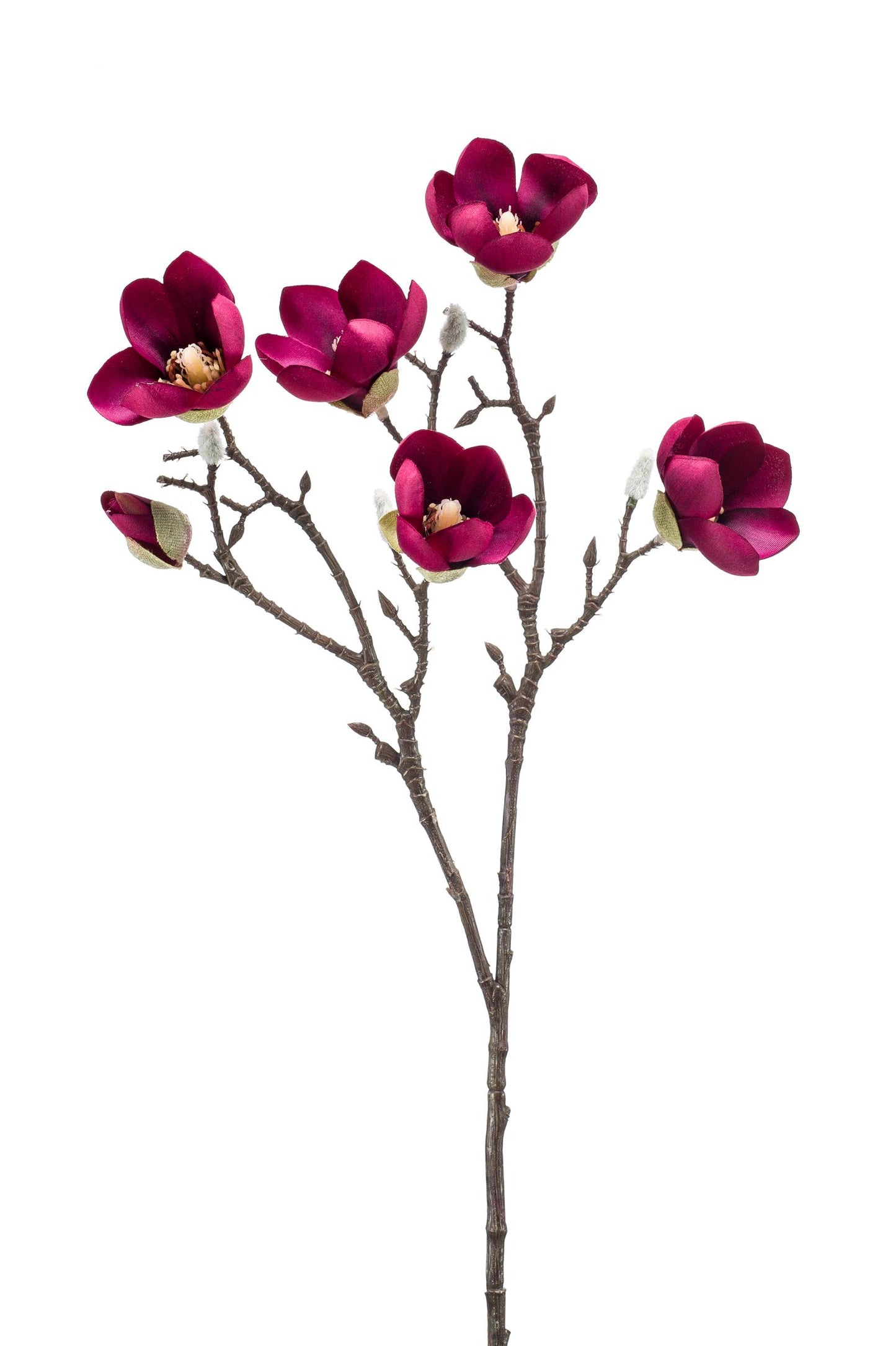Kunstbloemen - Magnolia bloem Paars x8 -65cm - Forest Plants