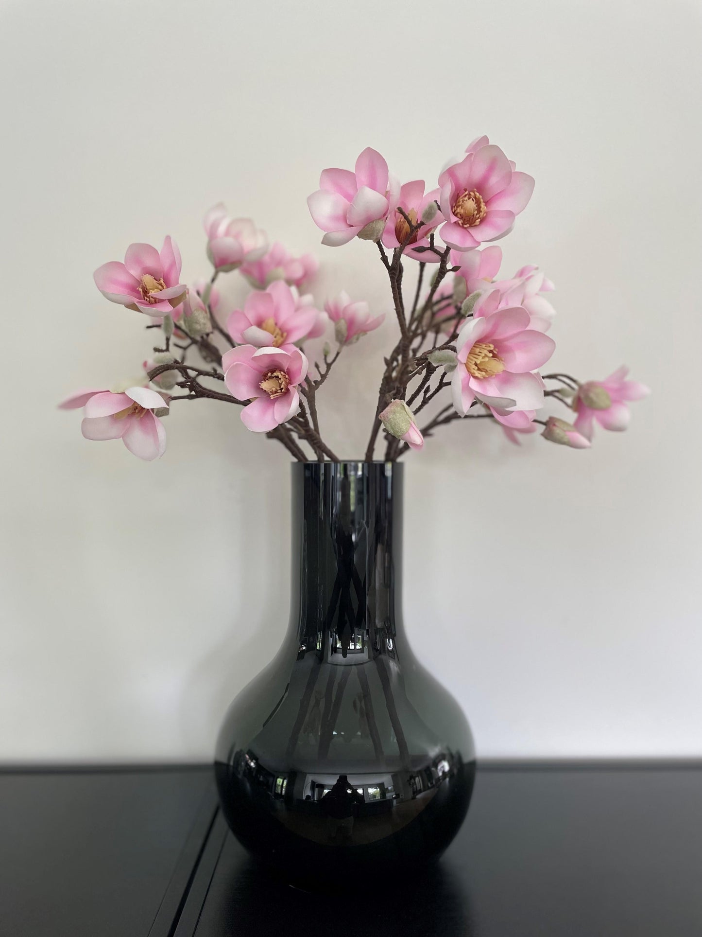 Kunstbloemen - Magnolia bloem Roze x8 - 65cm - Forest Plants