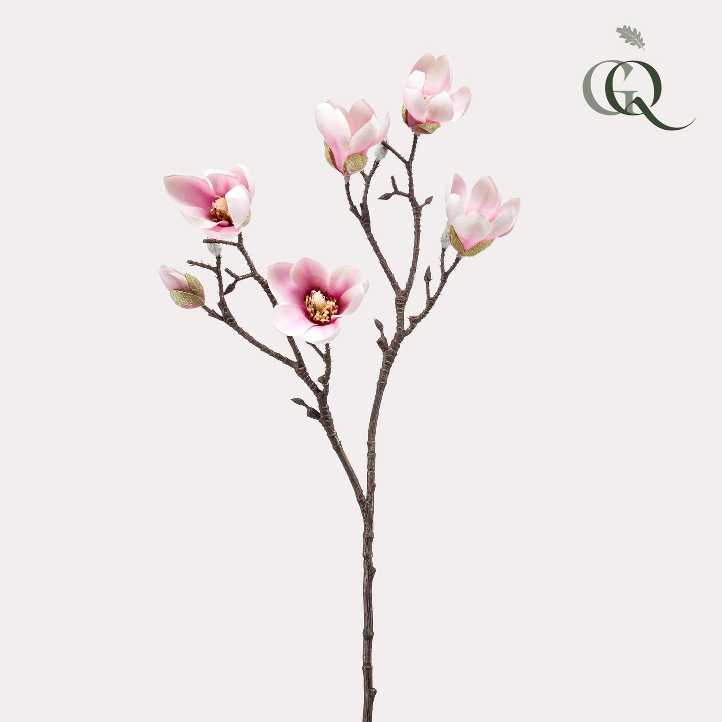 Kunstbloemen - Magnolia bloem Roze x8 - 65cm - Forest Plants