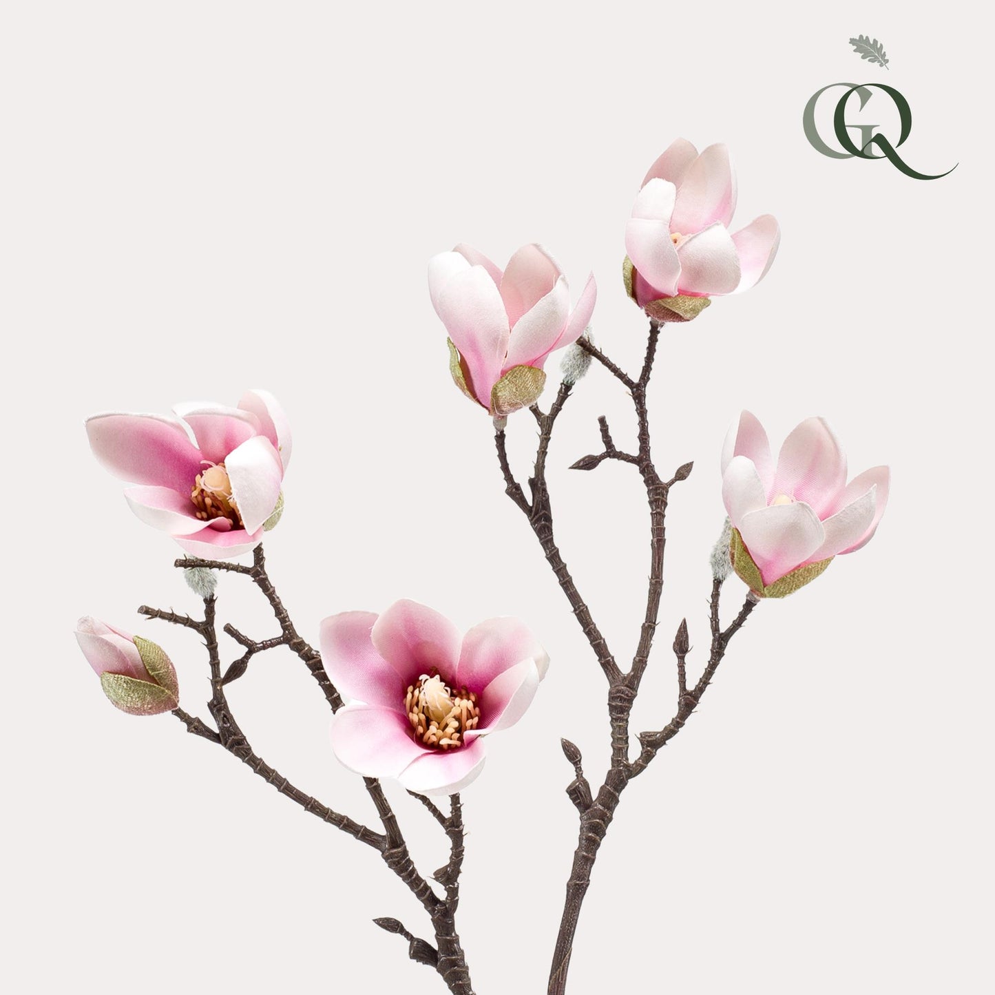 Kunstbloemen - Magnolia bloem Roze x8 - 65cm - Forest Plants