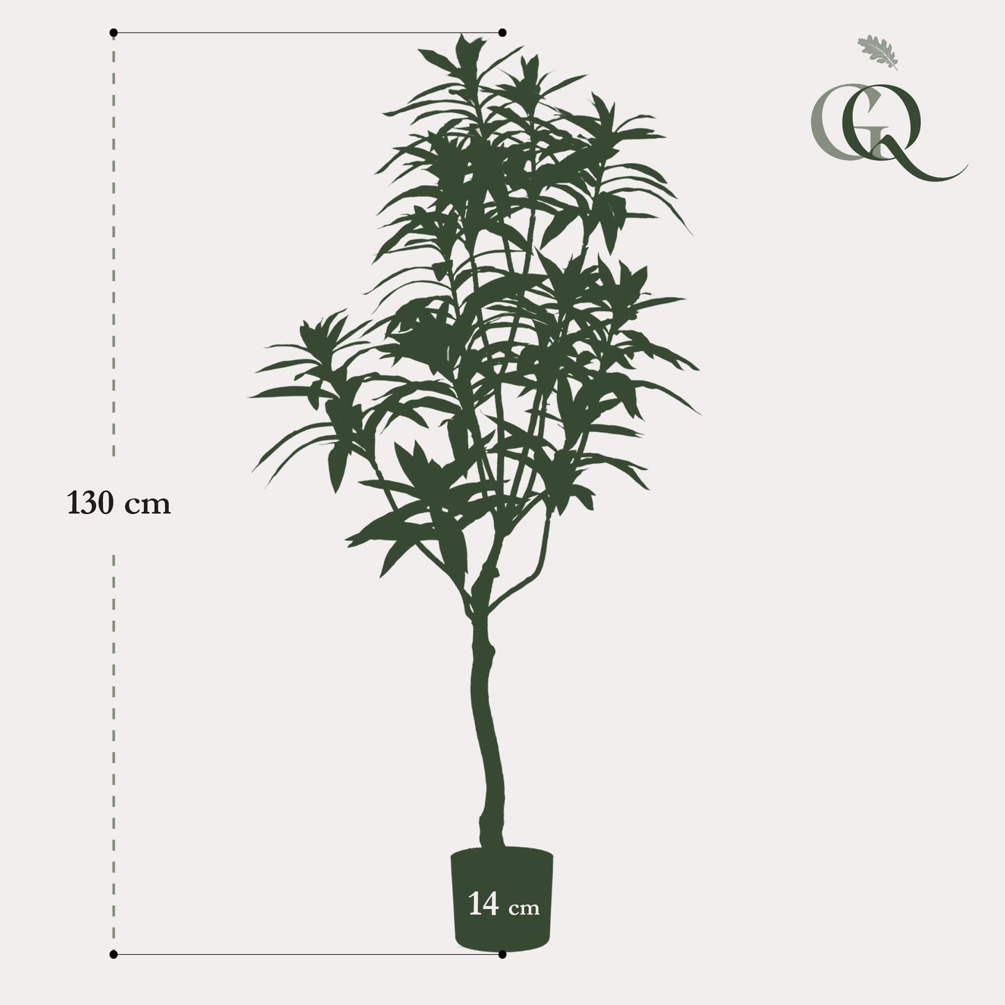 Kunstplant - Dracaena - Drakenboom - 130 cm - Forest Plants