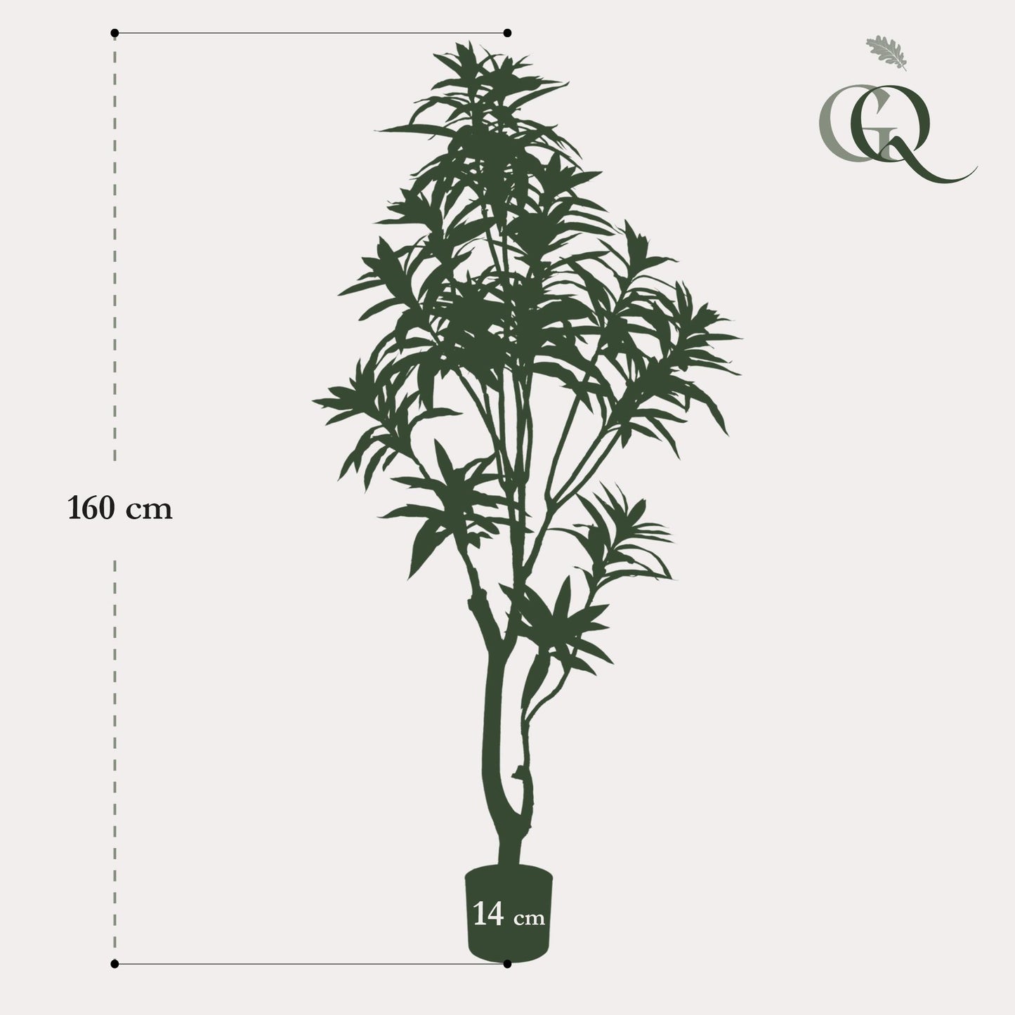 Kunstplant - Dracaena - Drakenboom - 155 cm - Forest Plants