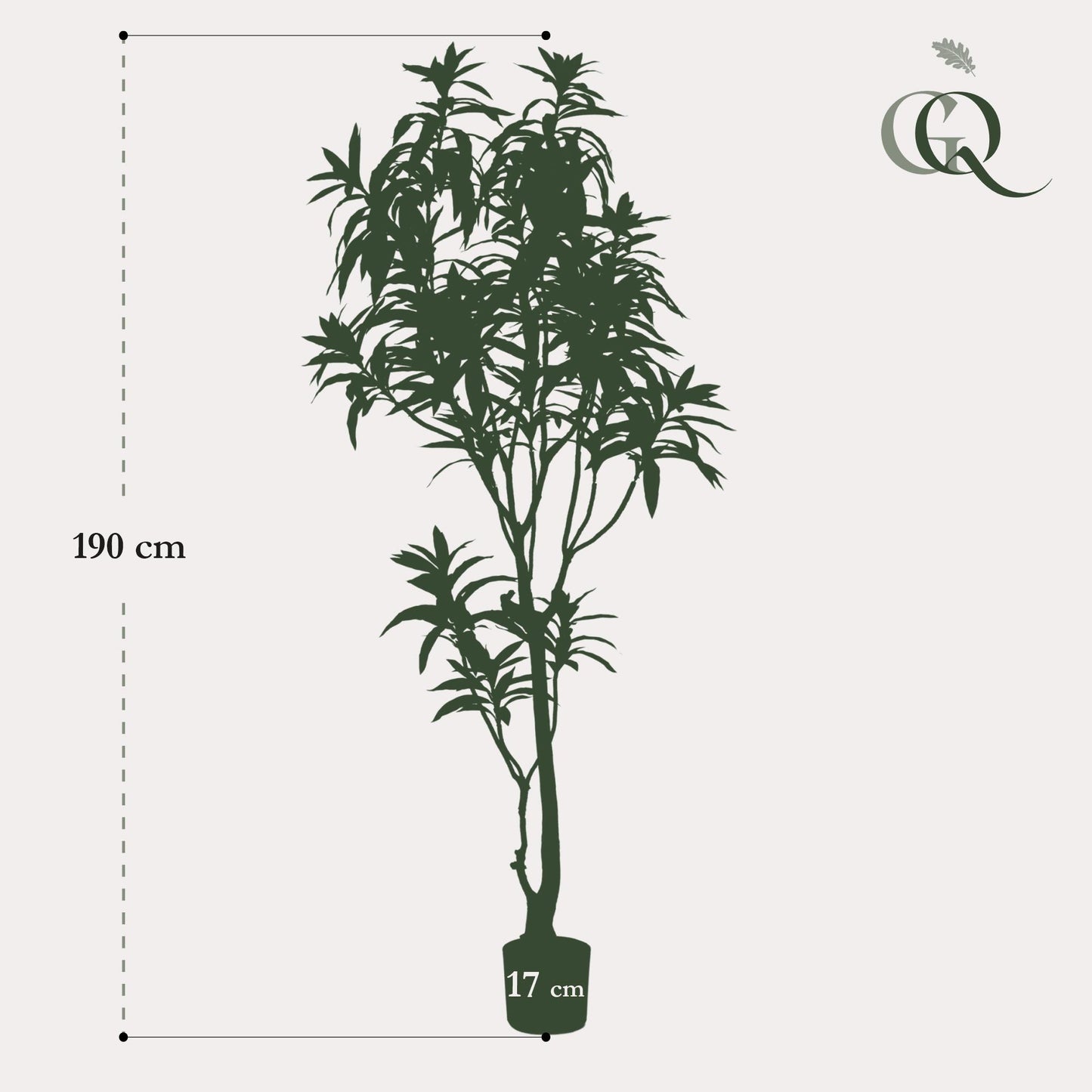 Kunstplant - Dracaena - Drakenboom - 190 cm - Forest Plants