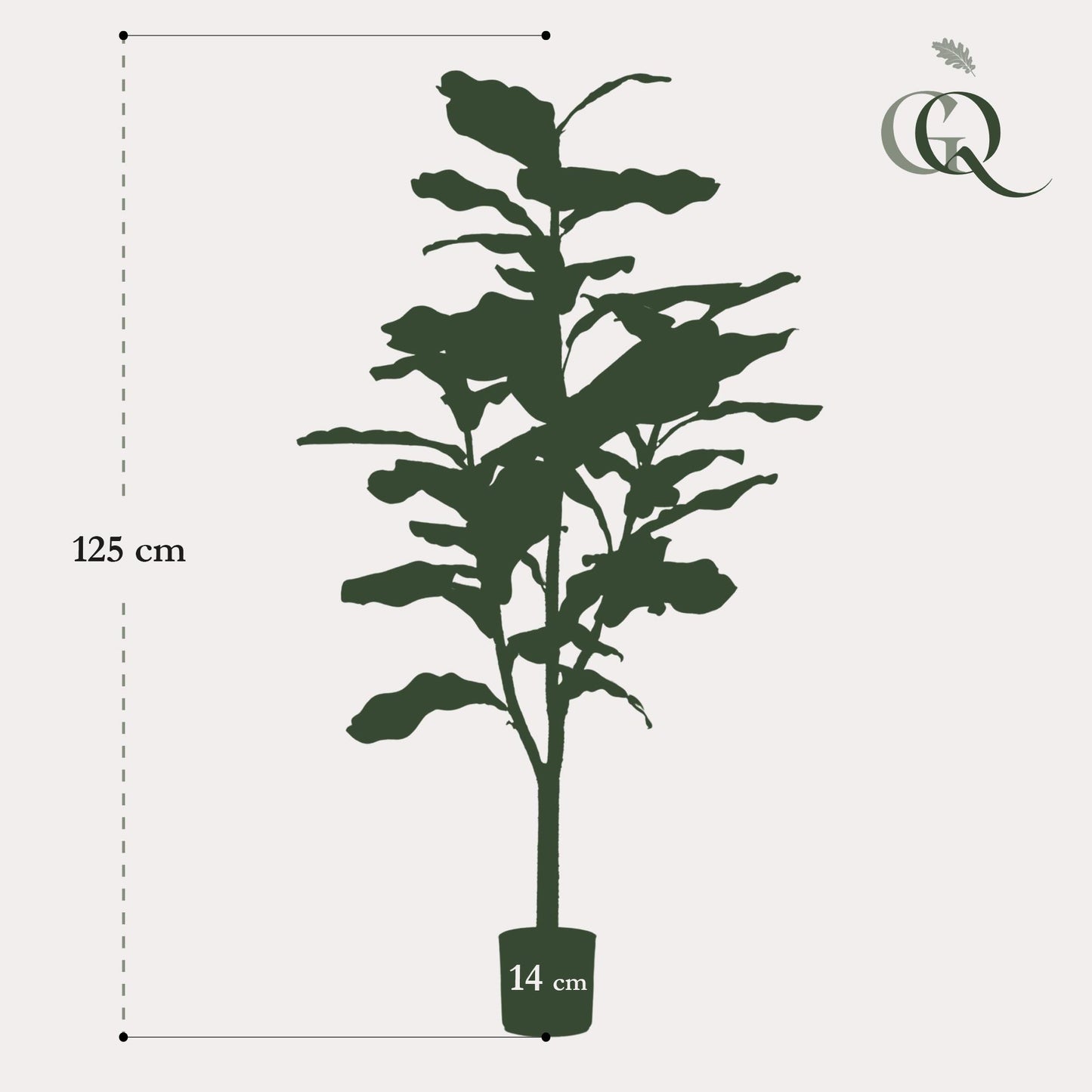 Kunstplant - Ficus Lyrata - Tabaksplant - 120 cm - Forest Plants
