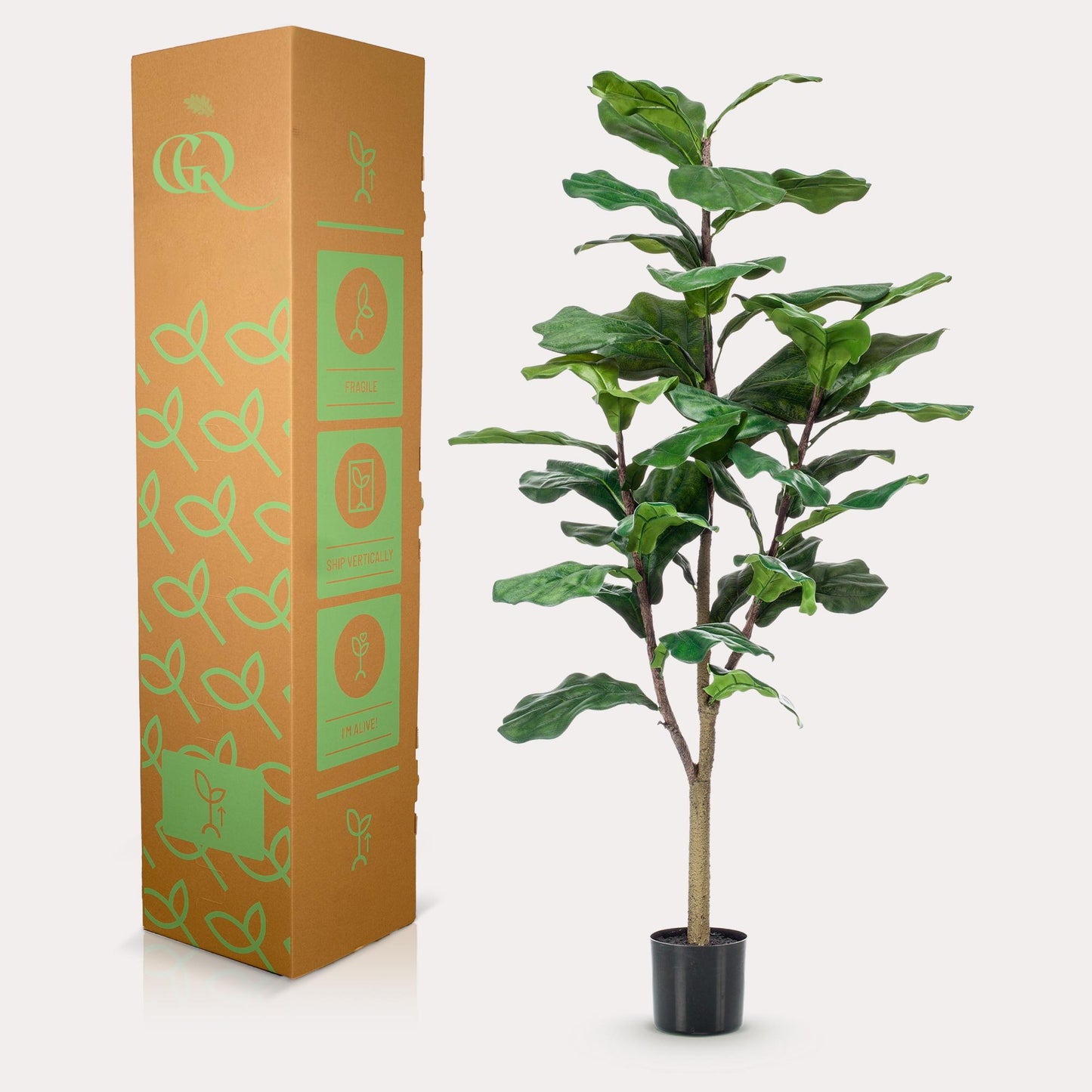 Kunstplant - Ficus Lyrata - Tabaksplant - 120 cm - Forest Plants