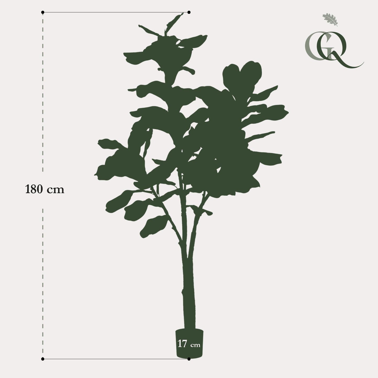 Kunstplant - Ficus Lyrata - Tabaksplant - 180 cm - Forest Plants