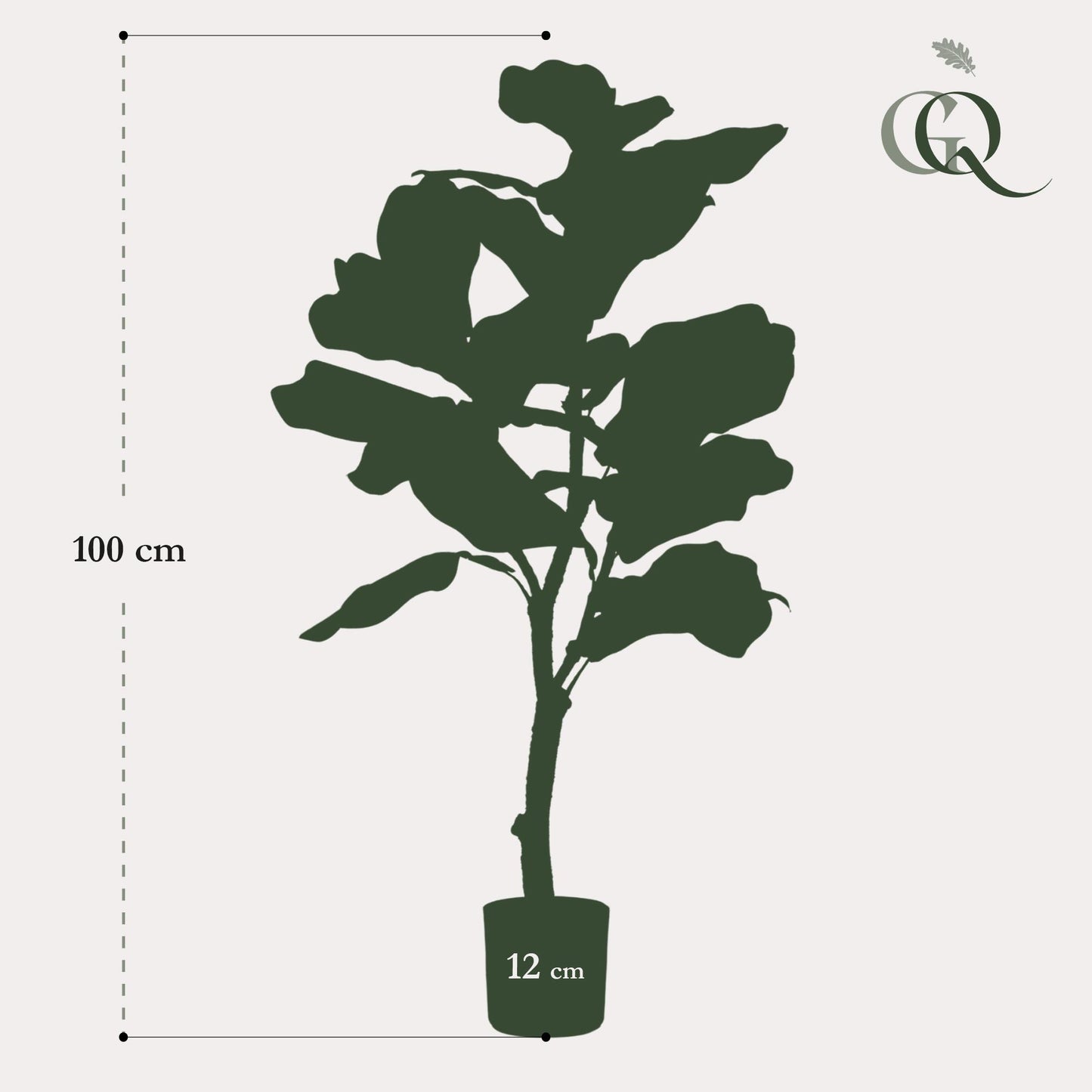 Kunstplant - Ficus Lyrata - Tabaksplant - 90 cm - Forest Plants