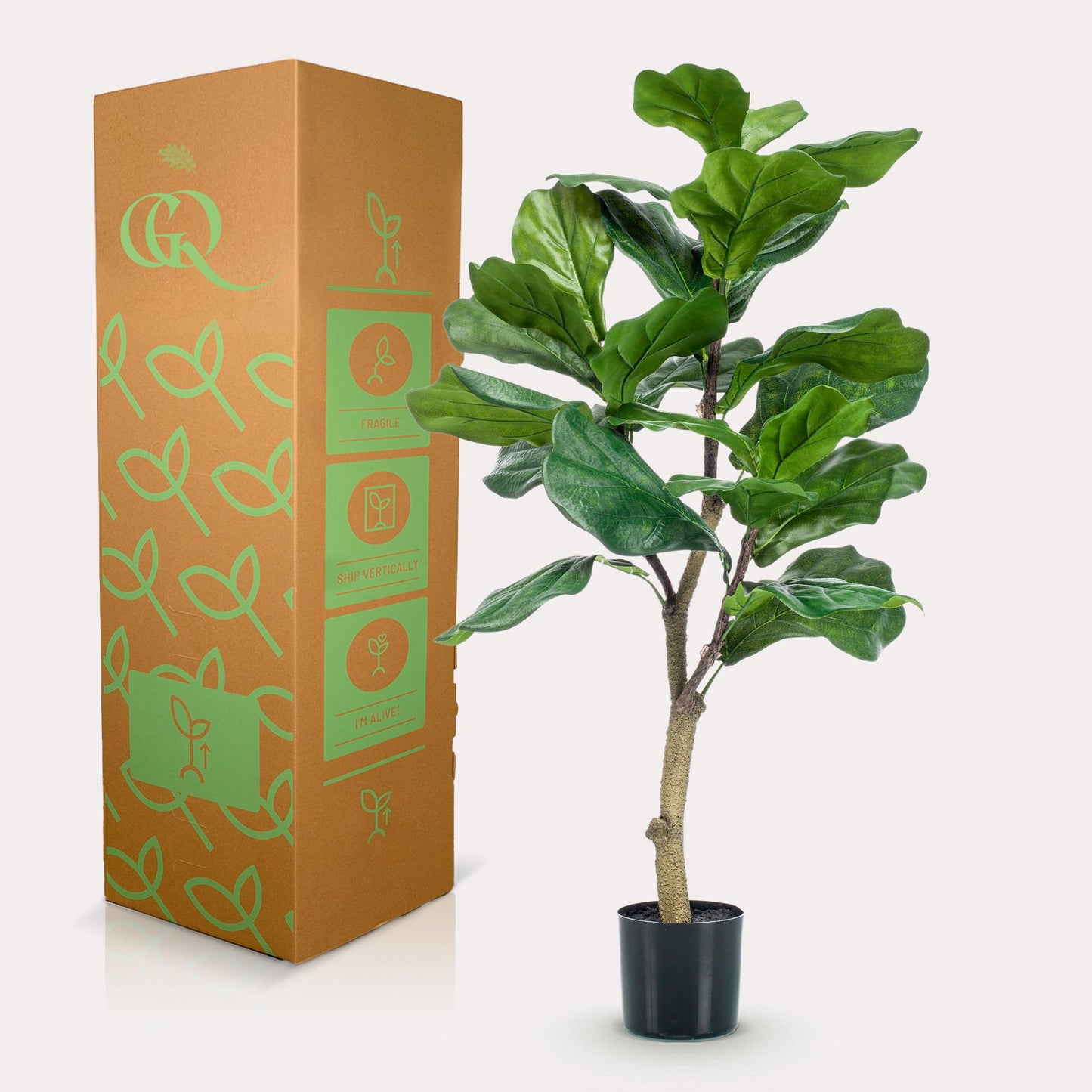 Kunstplant - Ficus Lyrata - Tabaksplant - 90 cm - Forest Plants
