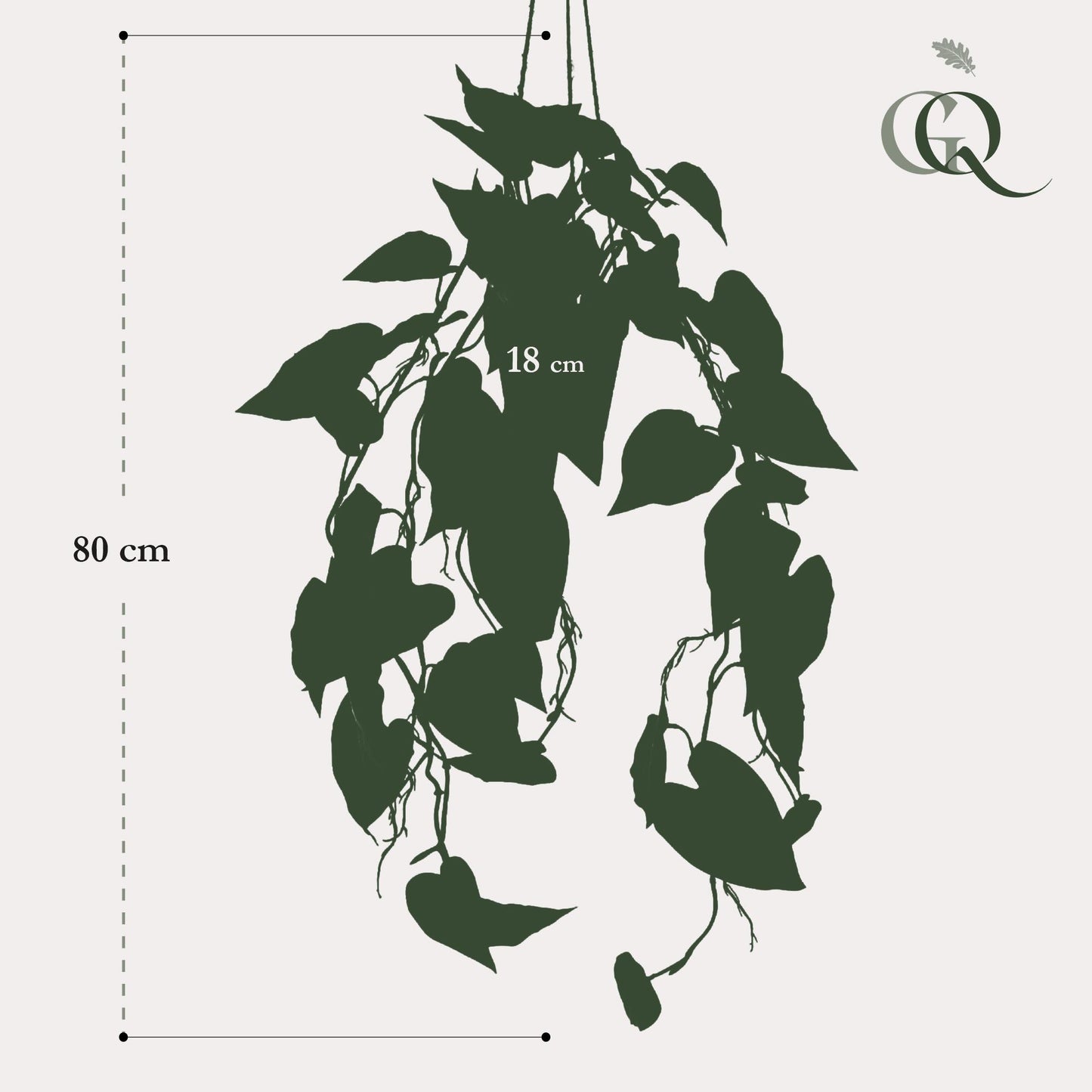 Kunstplant - Philodendron scandens - Klimmende Boomliefhebber - 80 cm - Forest Plants
