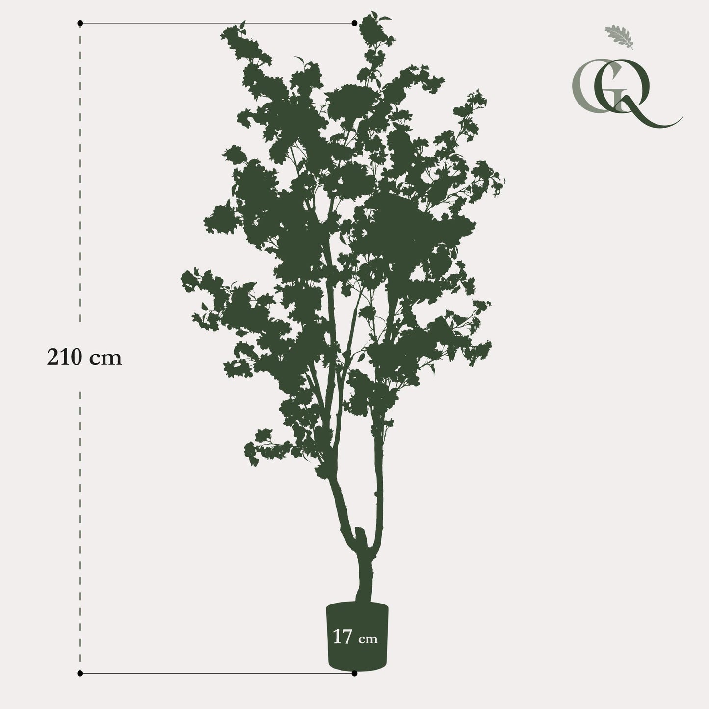 Kunstplant - Prunus - Kersenbloesem - 210cm - Forest Plants