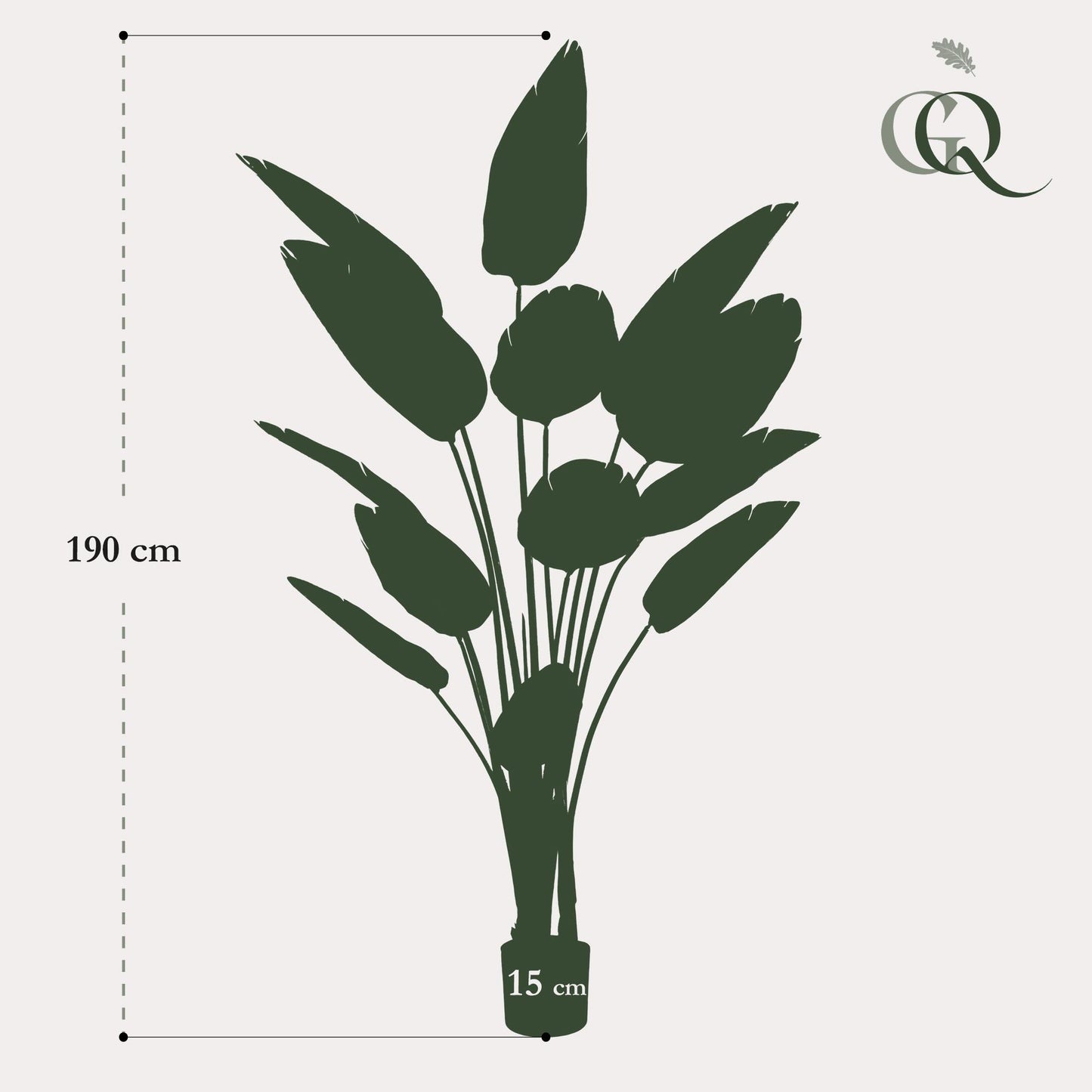 Kunstplant - Strelitzia Nicolai - Paradijsvogelbloem - 190 cm - Forest Plants