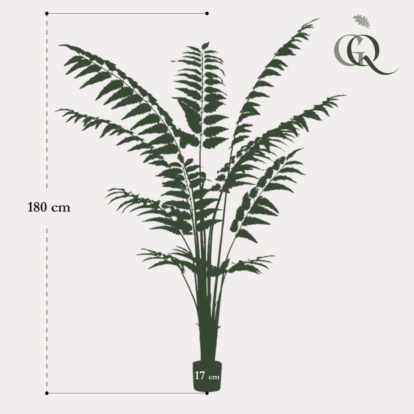 Kunstplant - Rumohra Adiantiformis - Ledervaren - 180 cm - Forest Plants