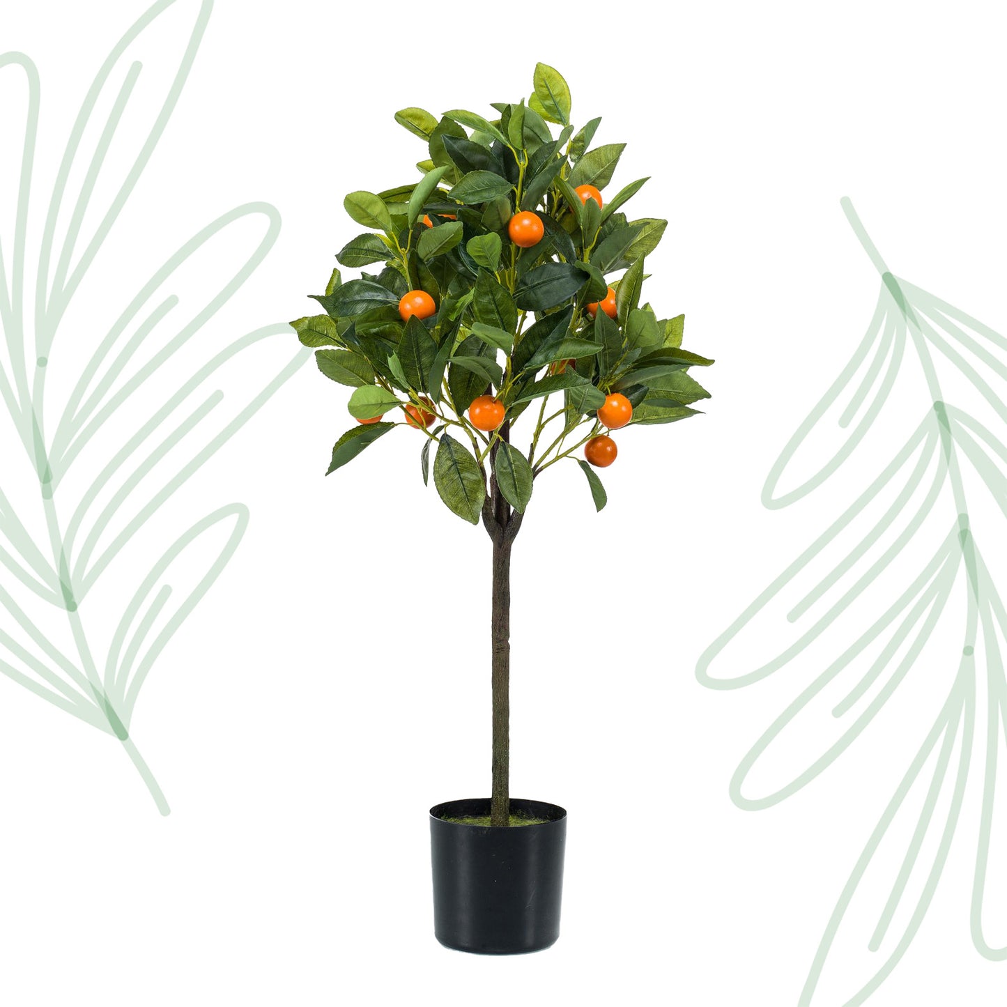 Kunstplant - Citrus Sinensis - Sinaasappelboom - 75 cm - Forest Plants