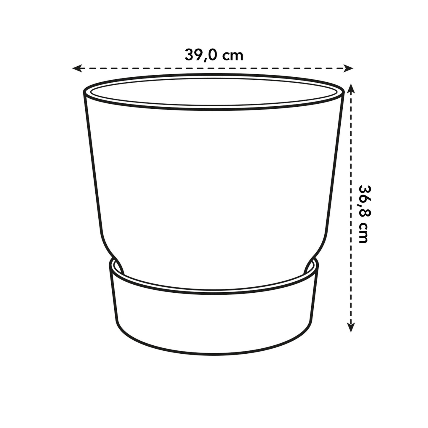 Elho Greenville Round pot, grey - D39 x H37