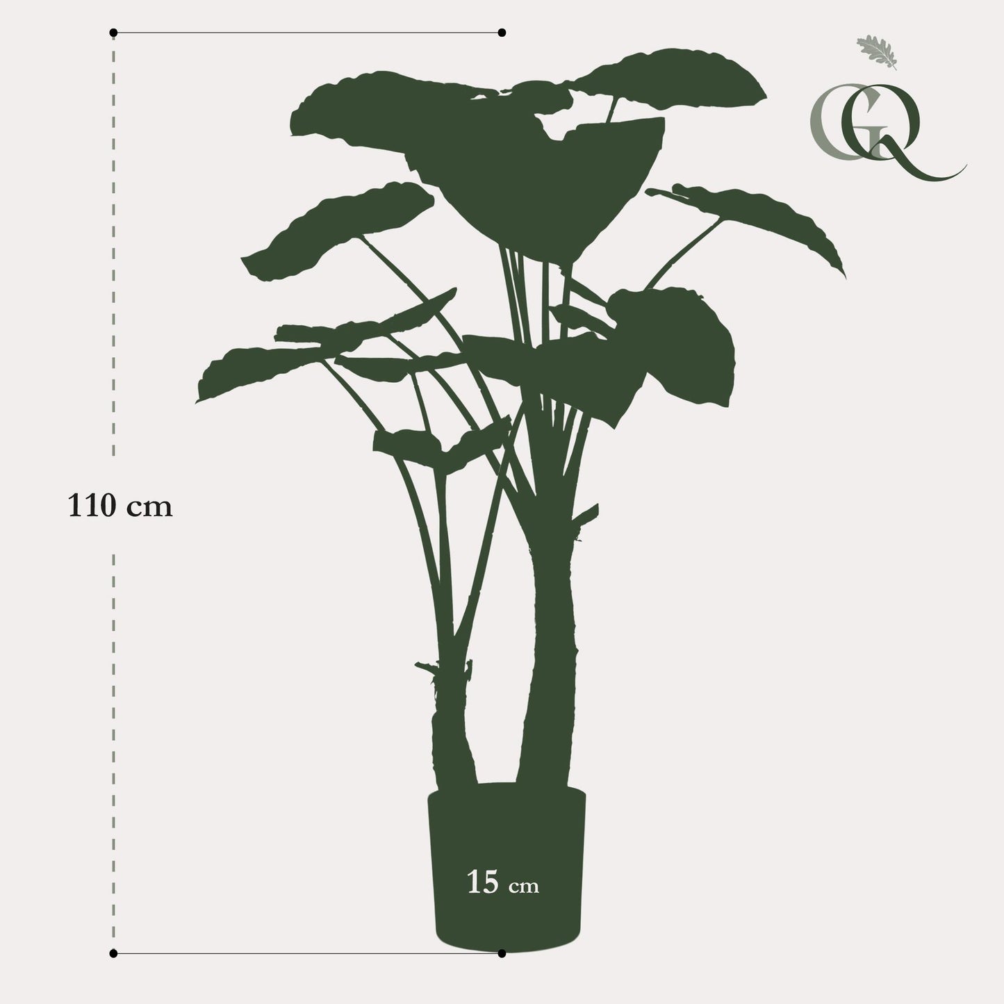 Kunstplant - Alocasia - Olifantsoor - 110 cm - Forest Plants