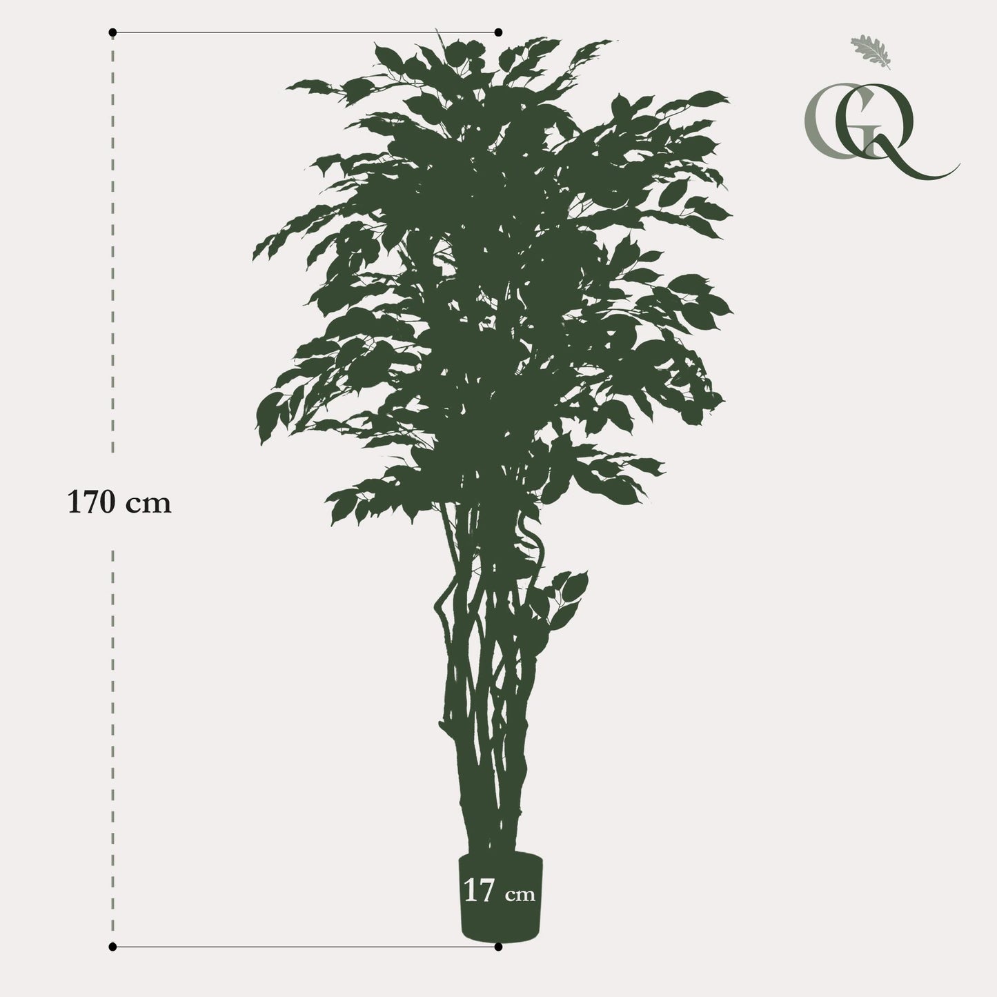 Kunstplant - Ficus liana - Vioolbladplant - 170 cm - Forest Plants