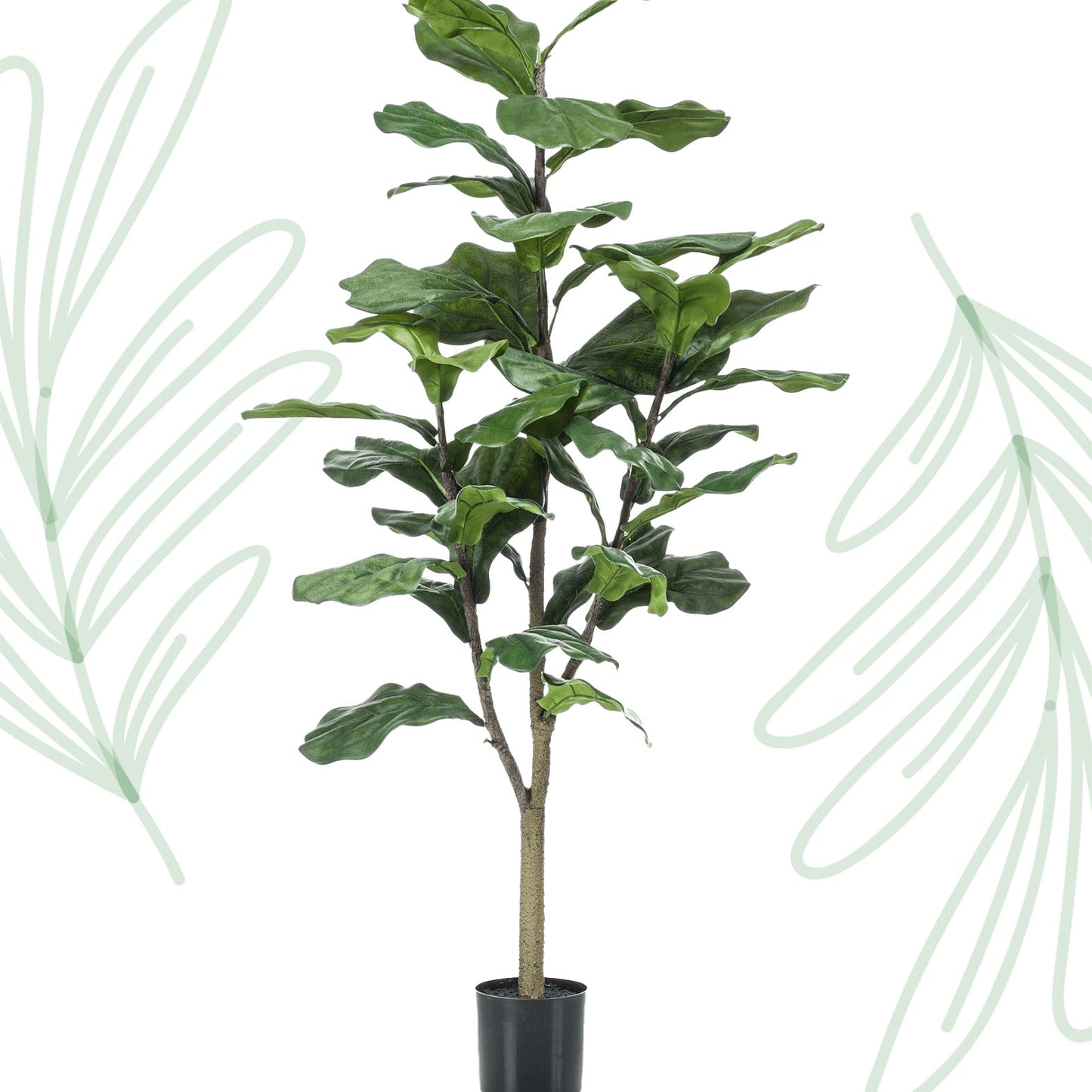 Kunstplant - Ficus Lyrata - Tabaksplant - 120 cm - Forest Plants