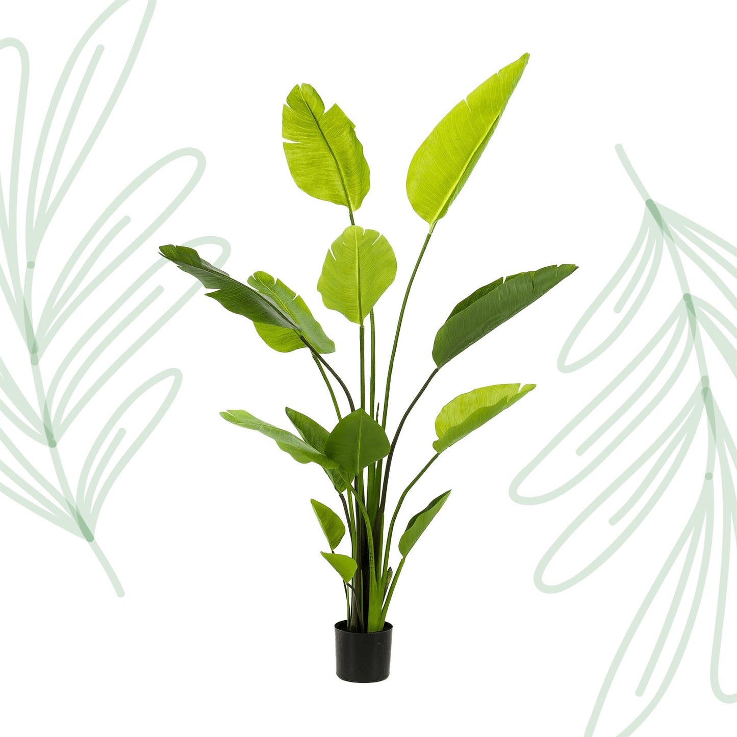 Kunstplant - Strelitzia Nicolai - Paradijsvogelbloem - 150 cm - Forest Plants