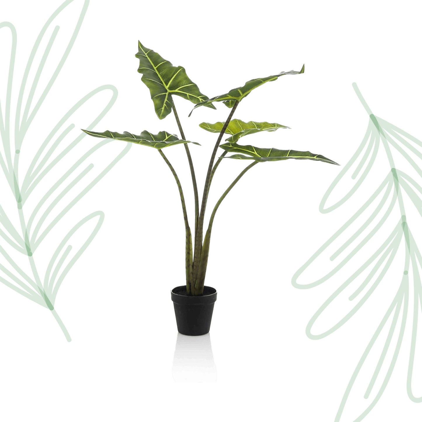 Kunstplant - Alocasia Frydek - Olifantsoor - 80 cm - Forest Plants