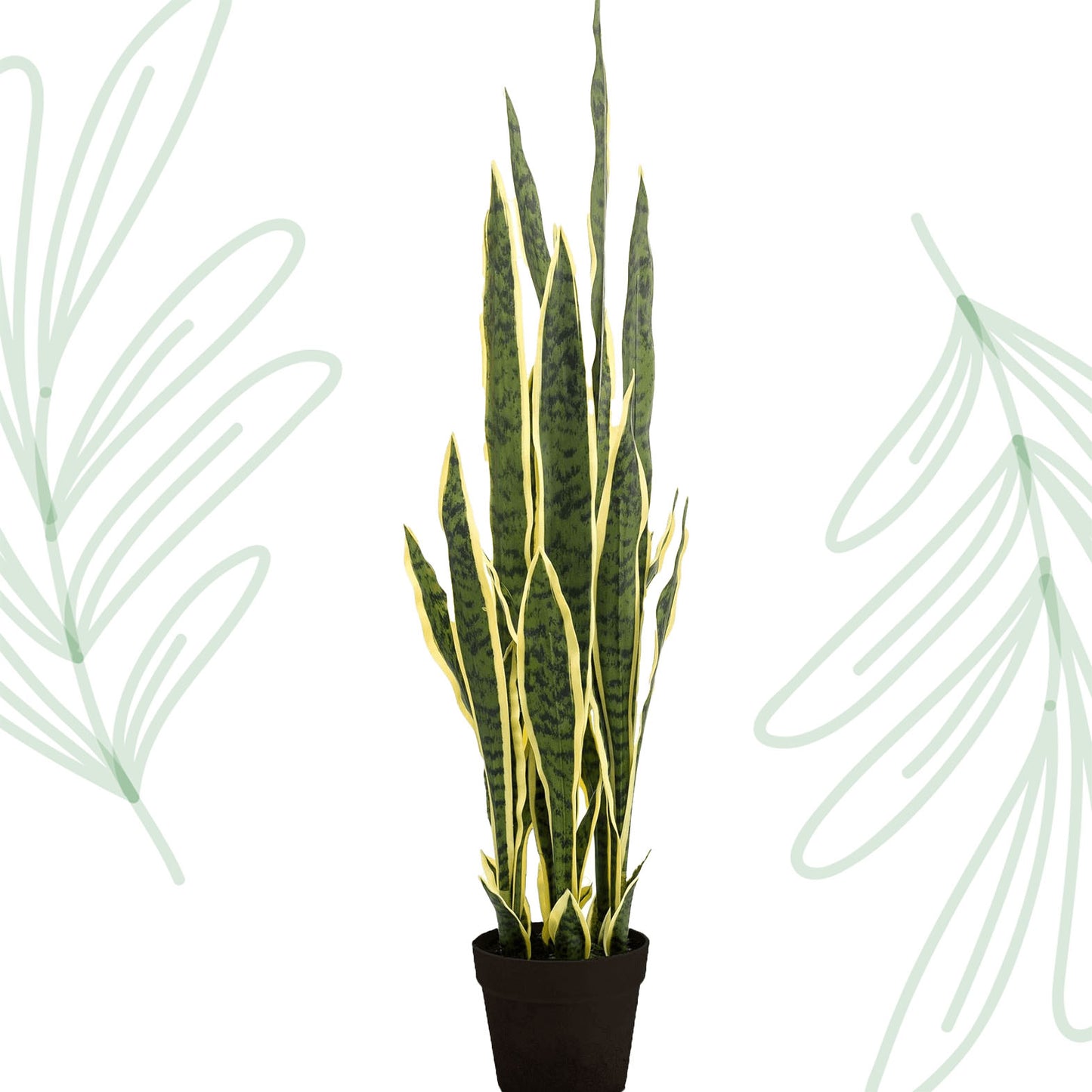 Kunstplant - Sanseveria Trifasciata - Vrouwentong - 97 cm - Forest Plants