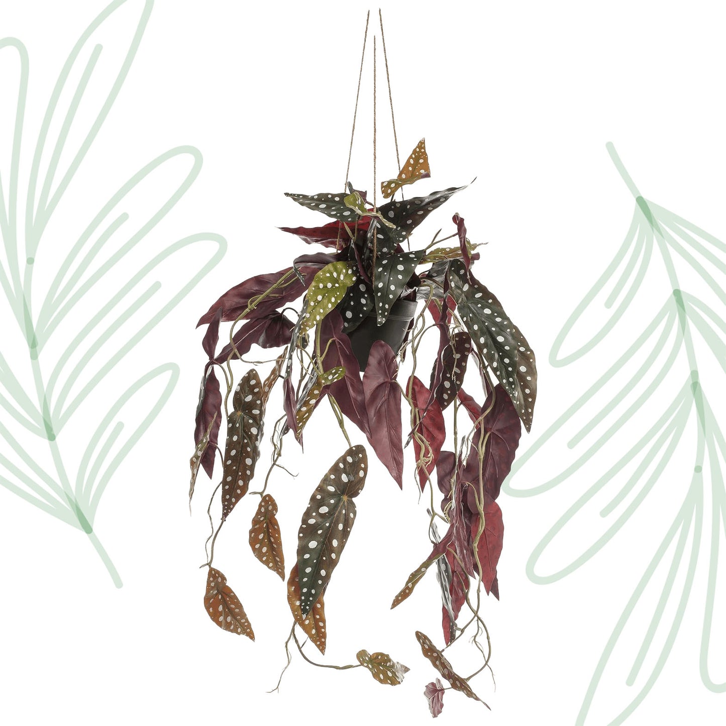 Kunstplant - Begonia Maculata - Stippenbegonia - 80 cm - Forest Plants