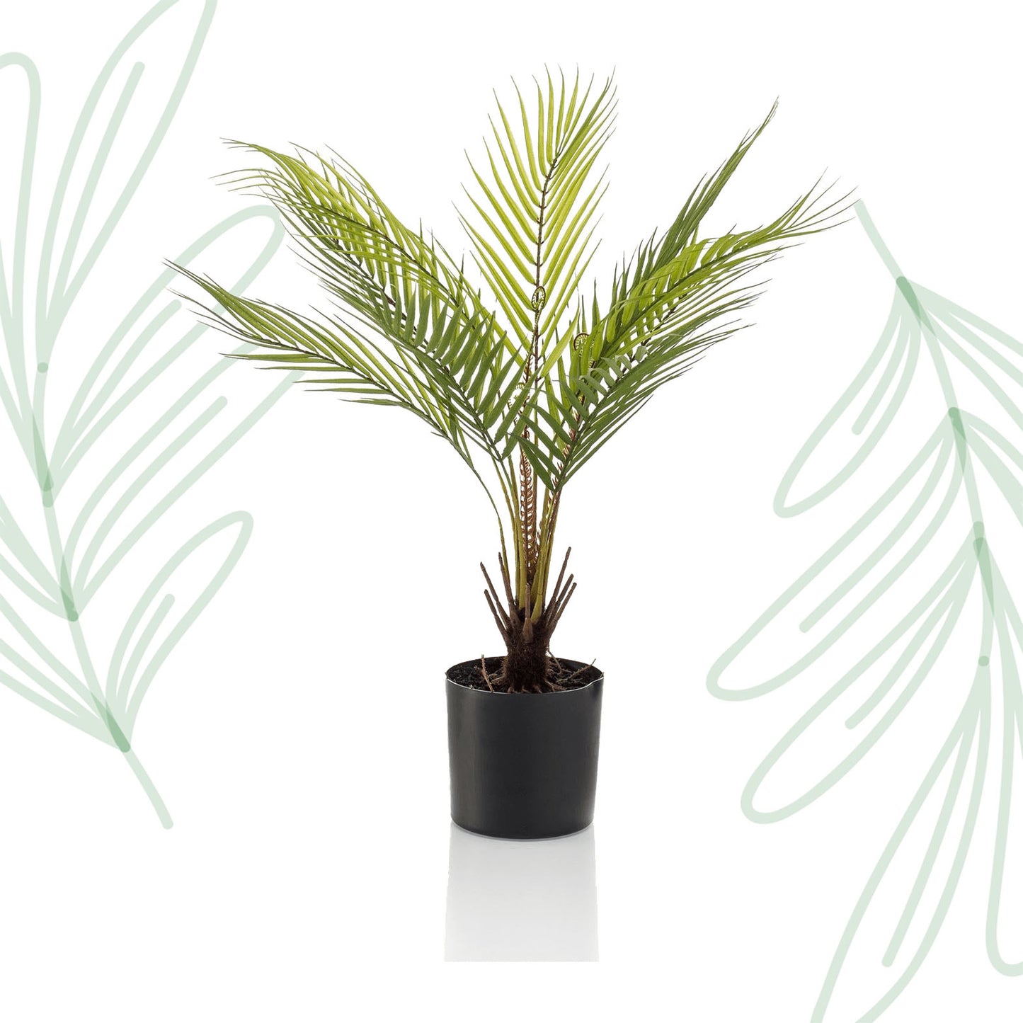 Kunstplant - Chamaedorea - Bergpalm - 50 cm - Forest Plants