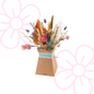 Dried flower bouquet Pastel, incl. folding vase