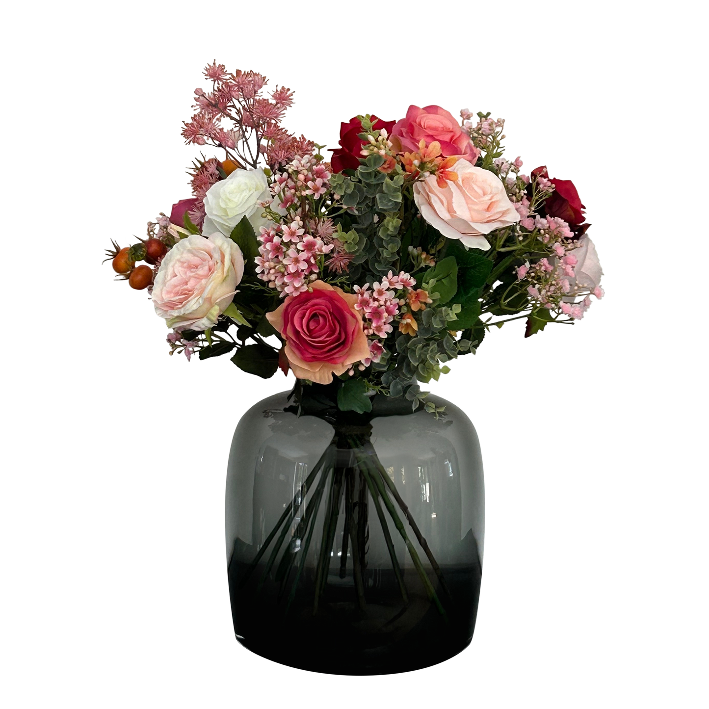 Kunstbloemen - Boeket M - Flame Roses - 45 cm - Forest Plants