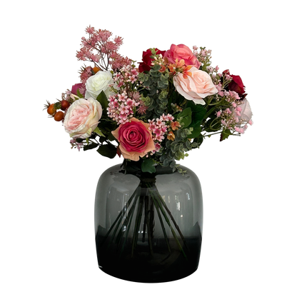 Kunstbloemen - Boeket M - Flame Roses - 45 cm - Forest Plants