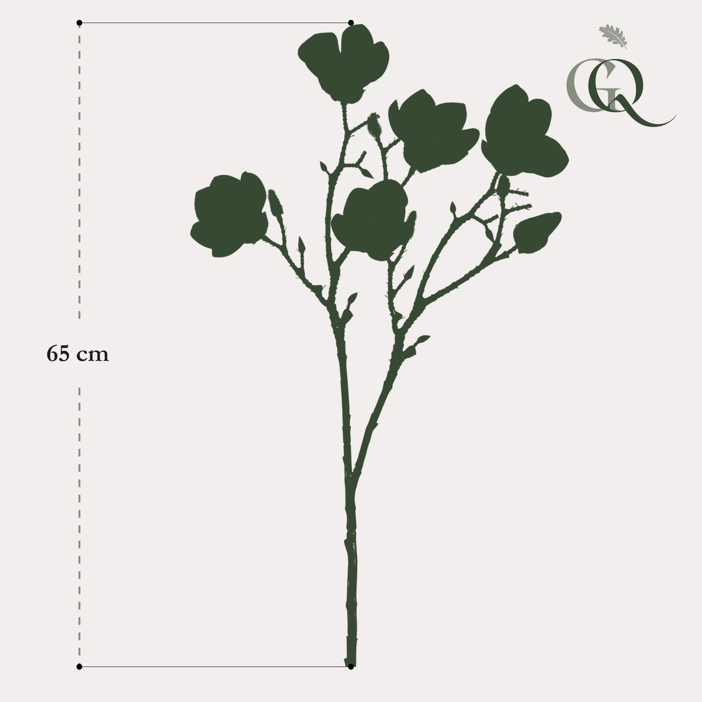 Kunstbloemen - Magnolia bloem Paars x8 -65cm - Forest Plants