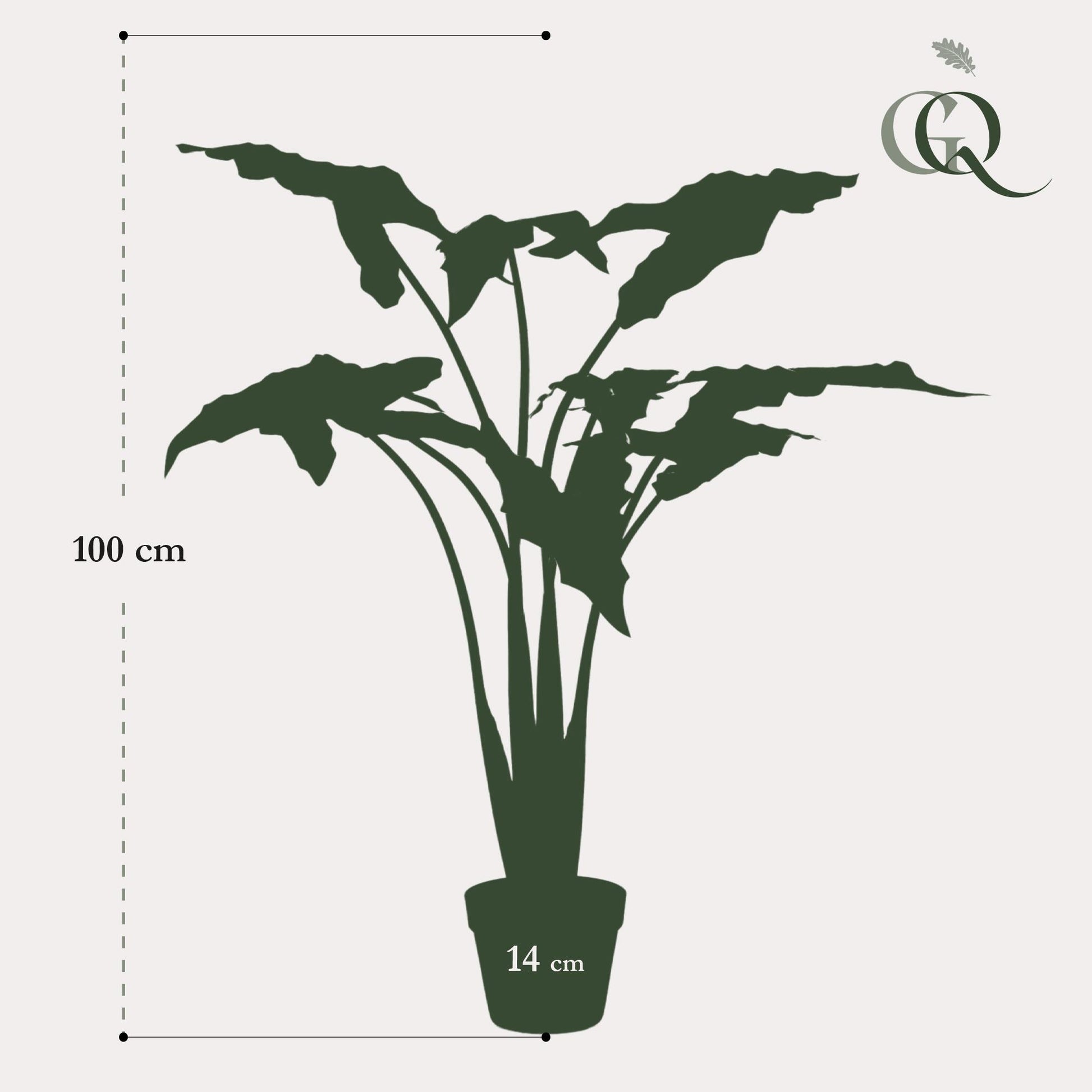 Kunstplant - Alocasia Frydek - Olifantsoor - 120 cm - Forest Plants