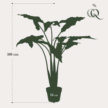 Kunstplant - Alocasia Frydek - Olifantsoor - 120 cm - Forest Plants