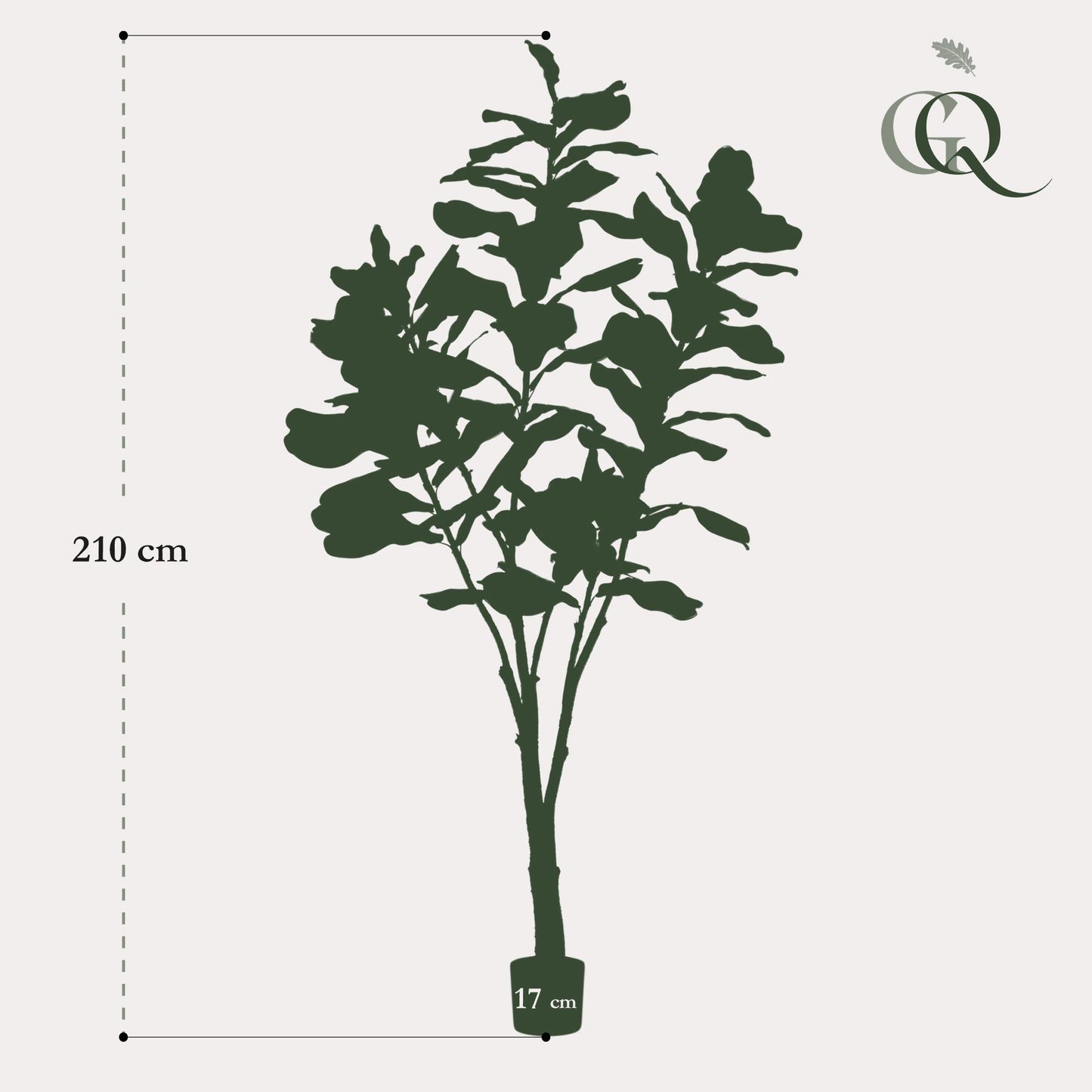 Kunstplant - Ficus Lyrata - Tabaksplant - 210 cm - Forest Plants