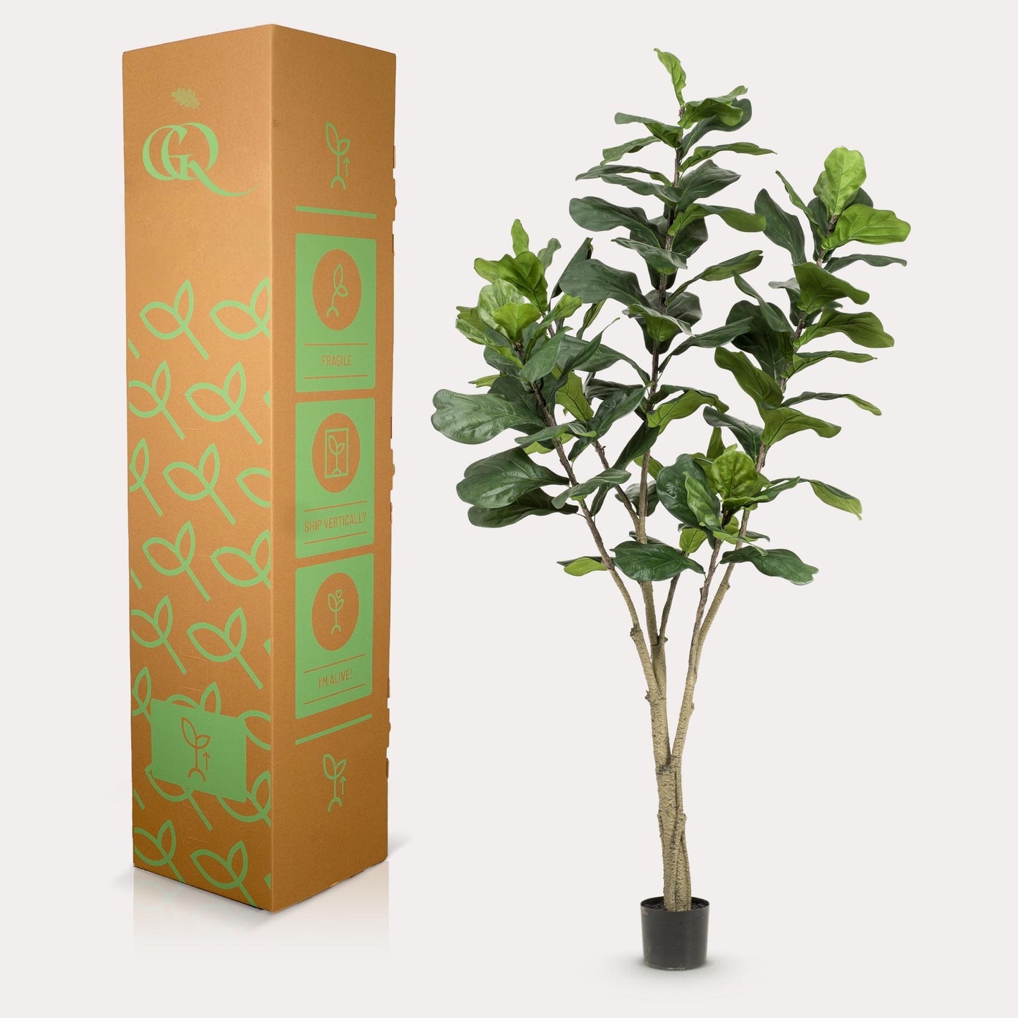 Kunstplant - Ficus Lyrata - Tabaksplant - 210 cm - Forest Plants