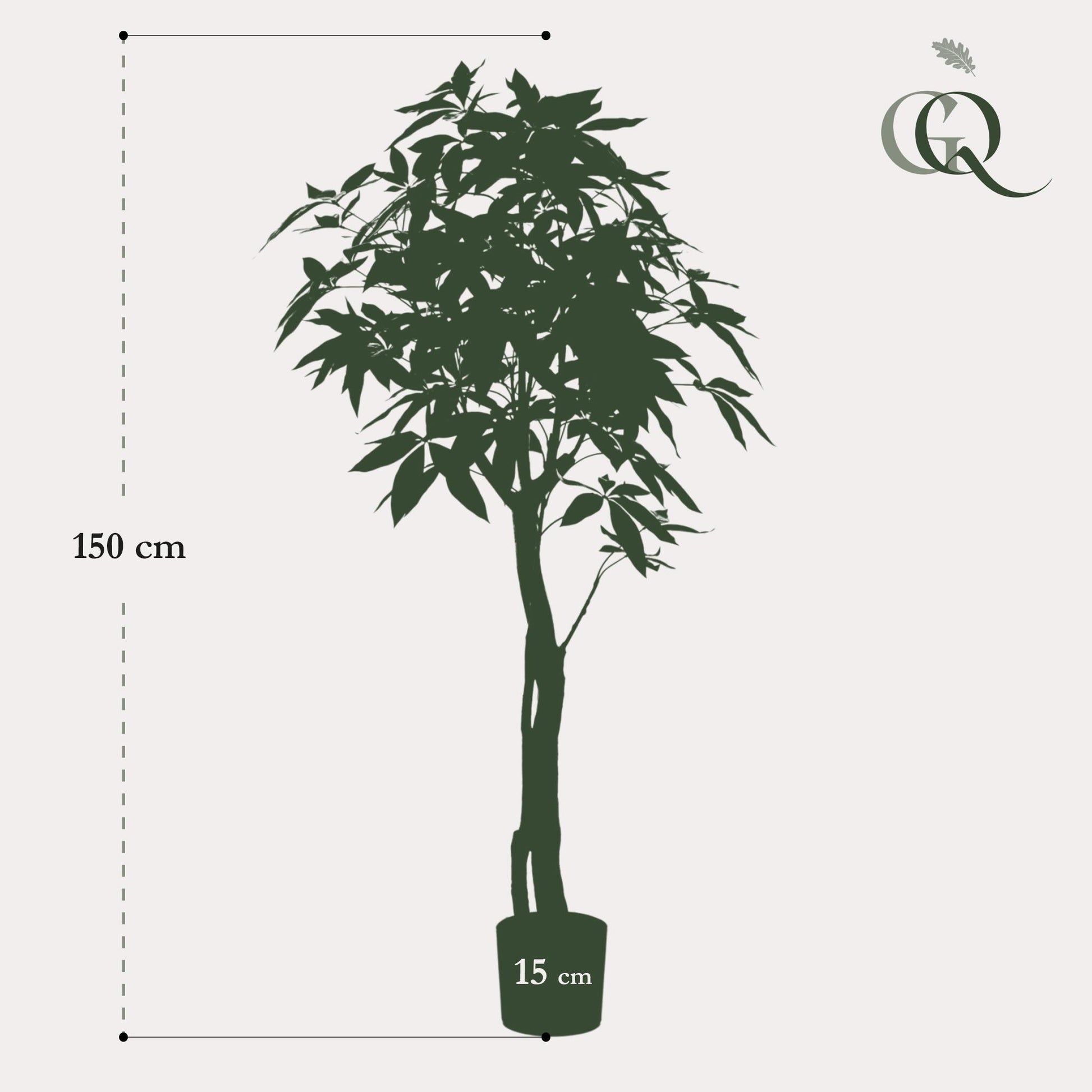Kunstplant - Pachira Aquatica - Geldboom - 150 cm - Forest Plants