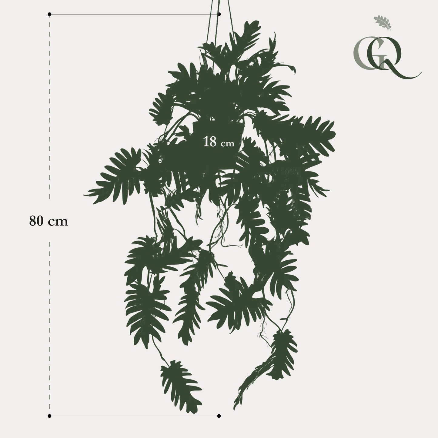 Kunstplant - Philodendron - Klimmende boomliefhebber - 80 cm - Forest Plants