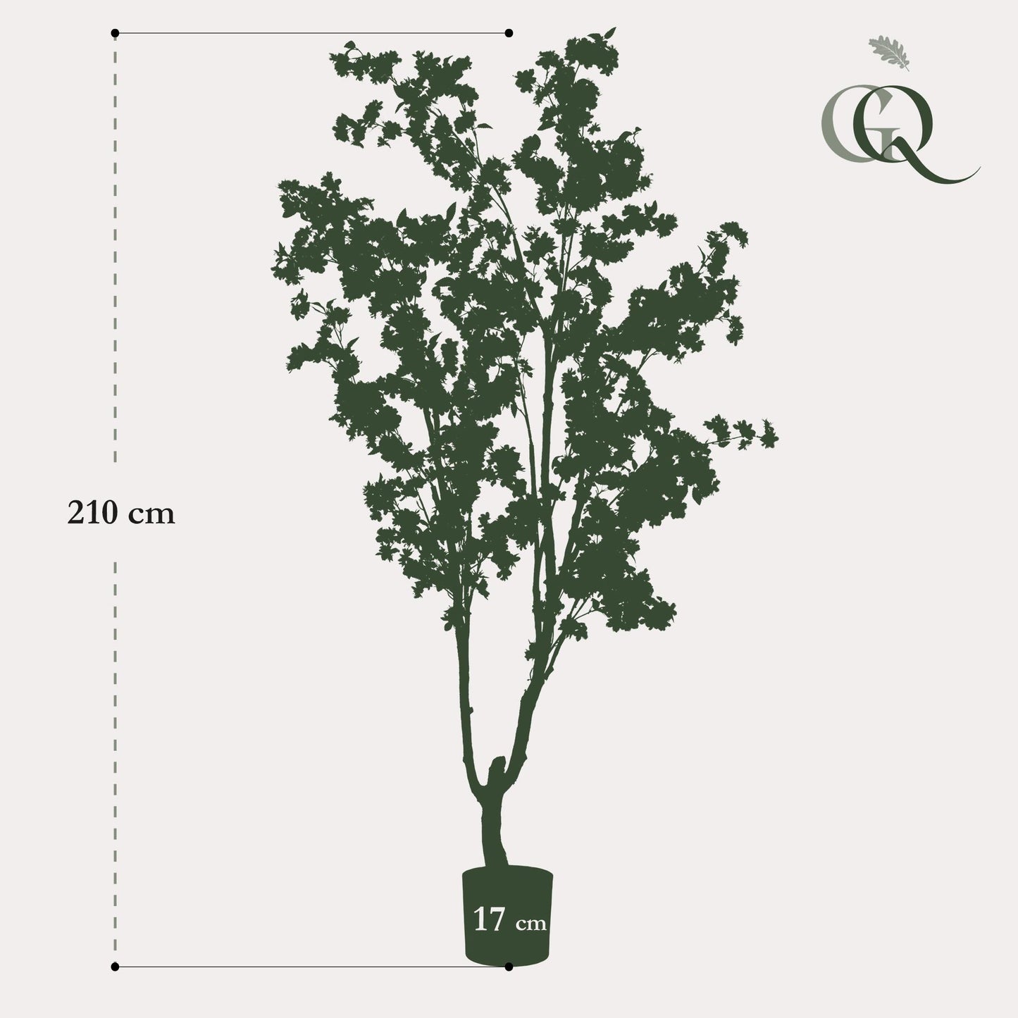 Kunstplant - Prunus - Kersenbloesem - 210cm - Forest Plants