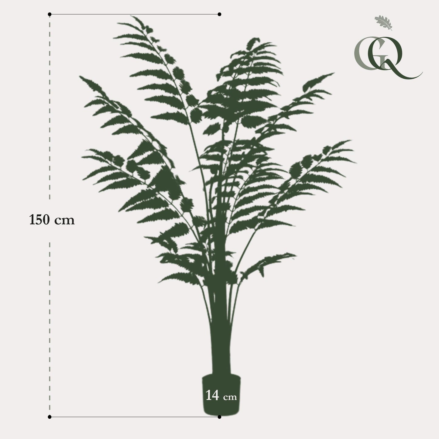 Kunstplant - Rumohra Adiantiformis - Ledervaren - 150 cm - Forest Plants