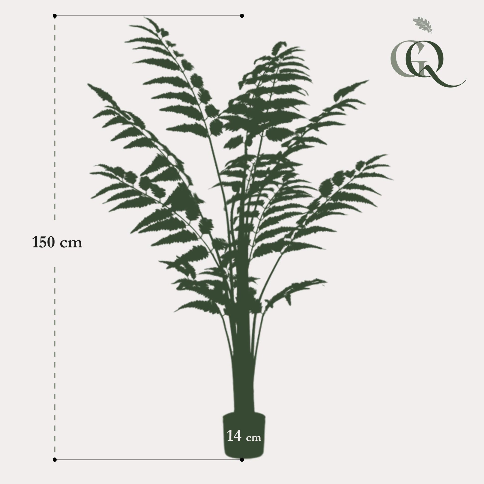Kunstplant - Rumohra Adiantiformis - Ledervaren - 150 cm - Forest Plants
