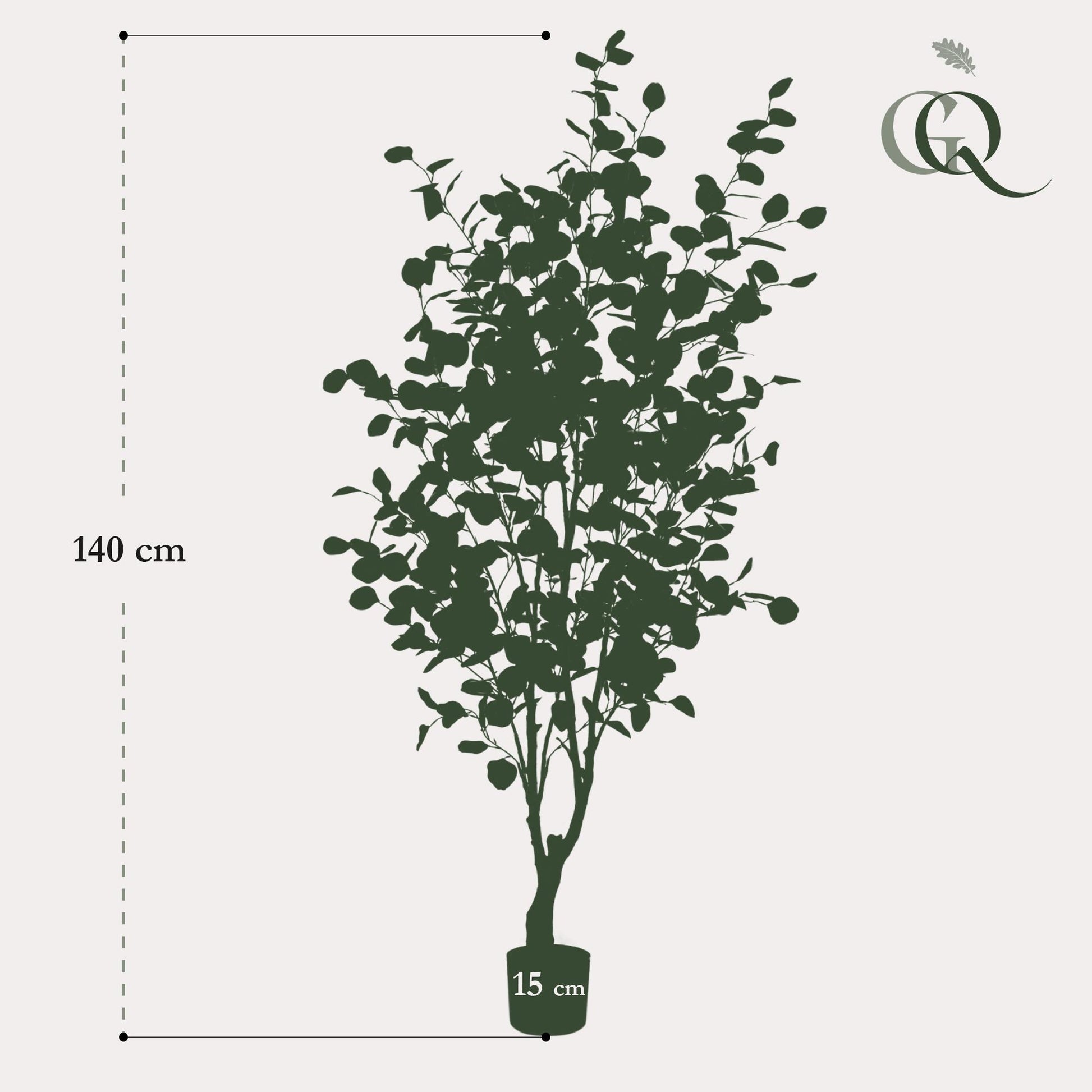 Kunstplant - Eucalyptus - Blauwe Gomboom  - 140 cm - Forest Plants