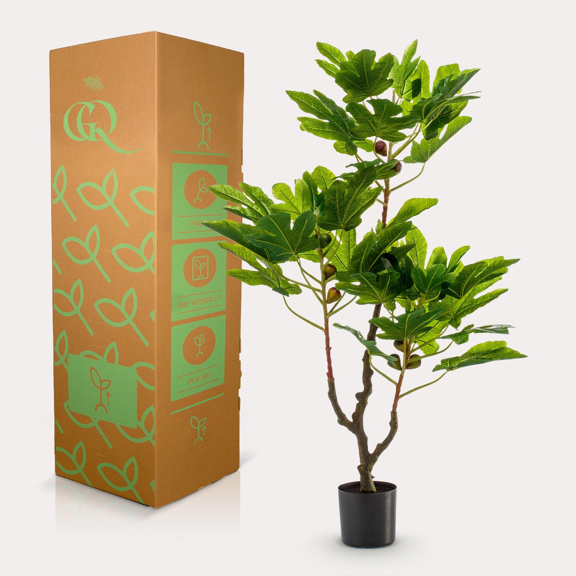 Kunstplant - Ficus Carica - Vijgenboom - 95 cm - Forest Plants