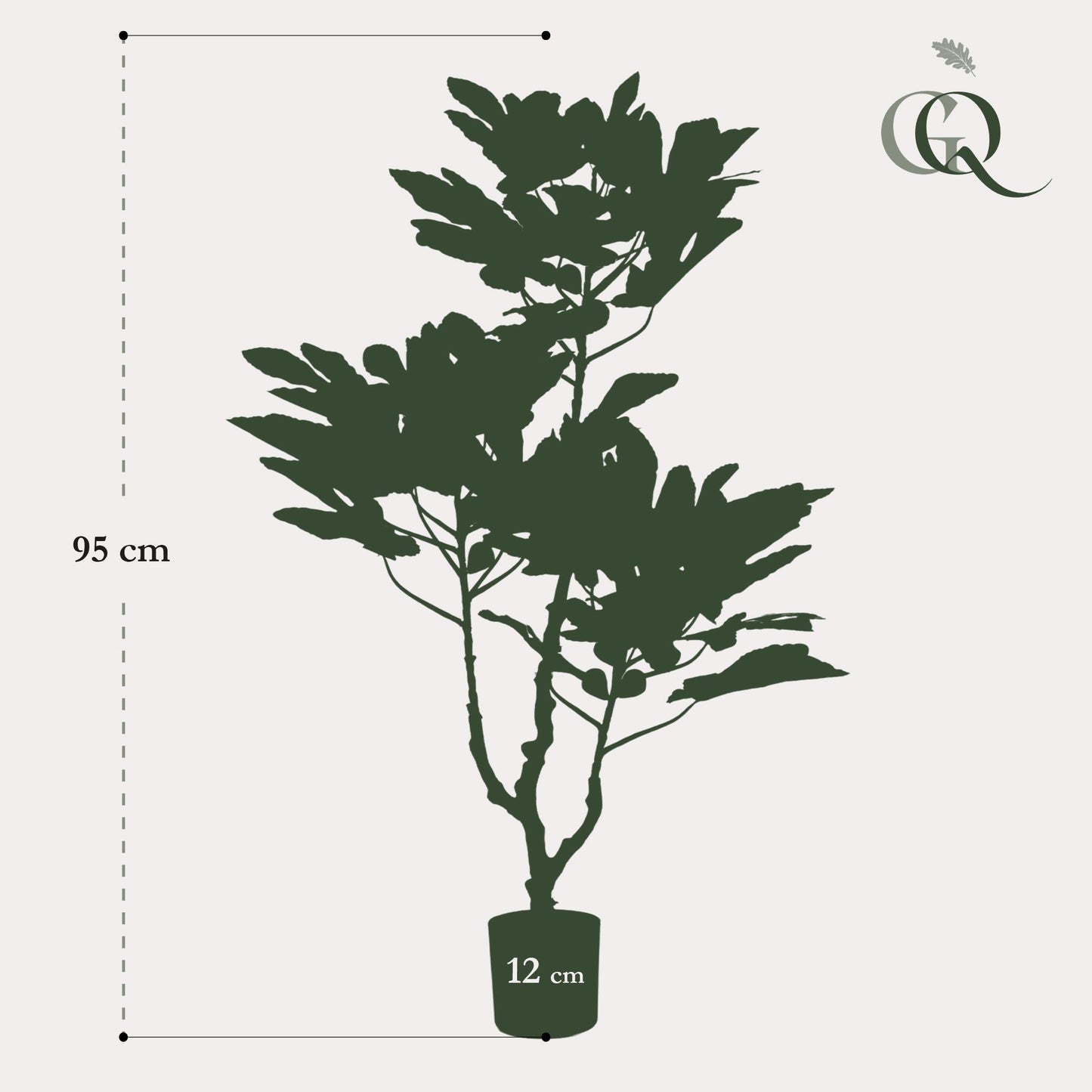 Kunstplant - Ficus Carica - Vijgenboom - 95 cm - Forest Plants