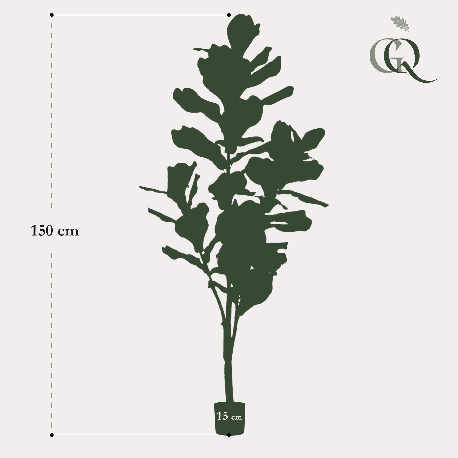Kunstplant - Ficus Lyrata  - Tabaksplant - 150 cm - Forest Plants