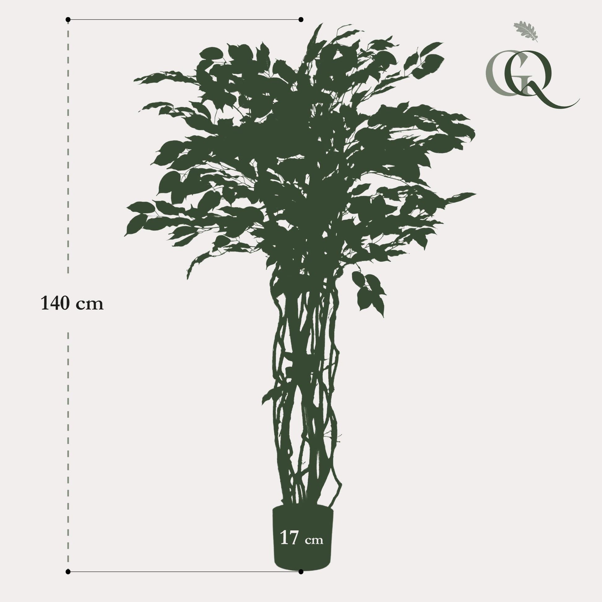 kunstplant - Ficus liana  - Vioolbladplant - 140 cm - Forest Plants