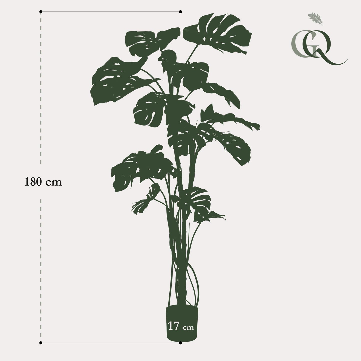 Kunstplant - Monstera  - Gatenplant - 180 cm - Forest Plants
