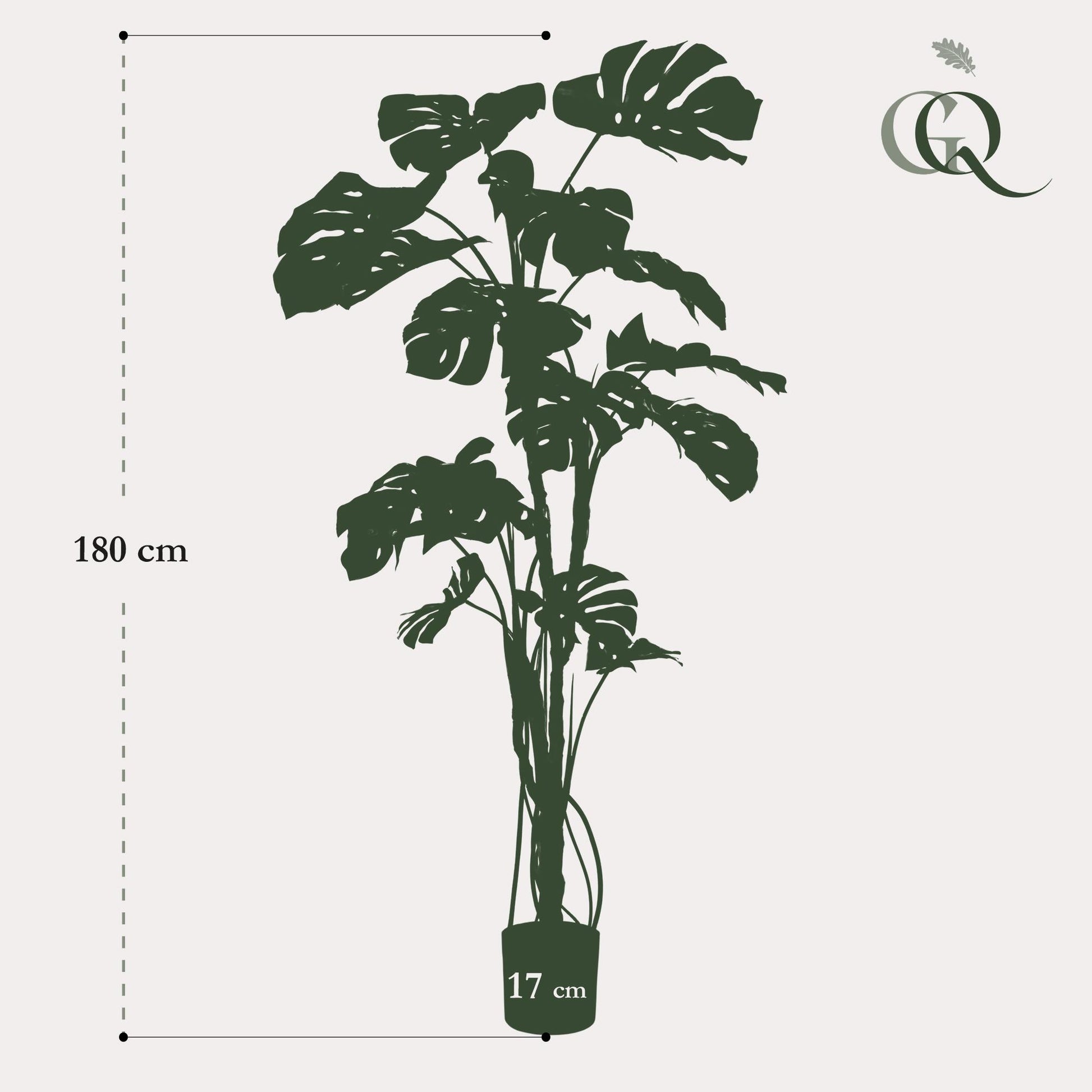 Kunstplant - Monstera  - Gatenplant - 180 cm - Forest Plants