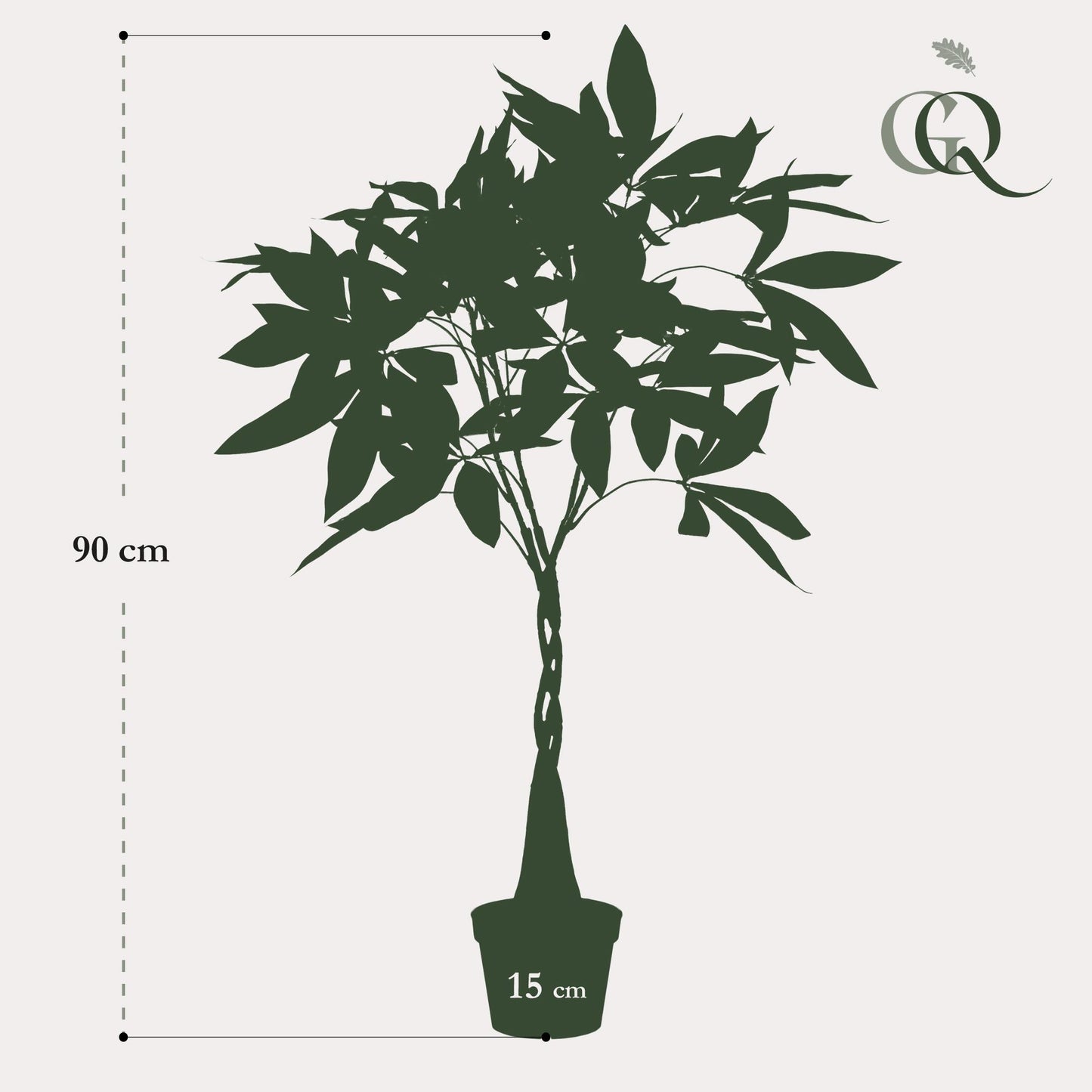 Kunstplant - Pachira aquatica - Geldboom - 90 cm - Forest Plants