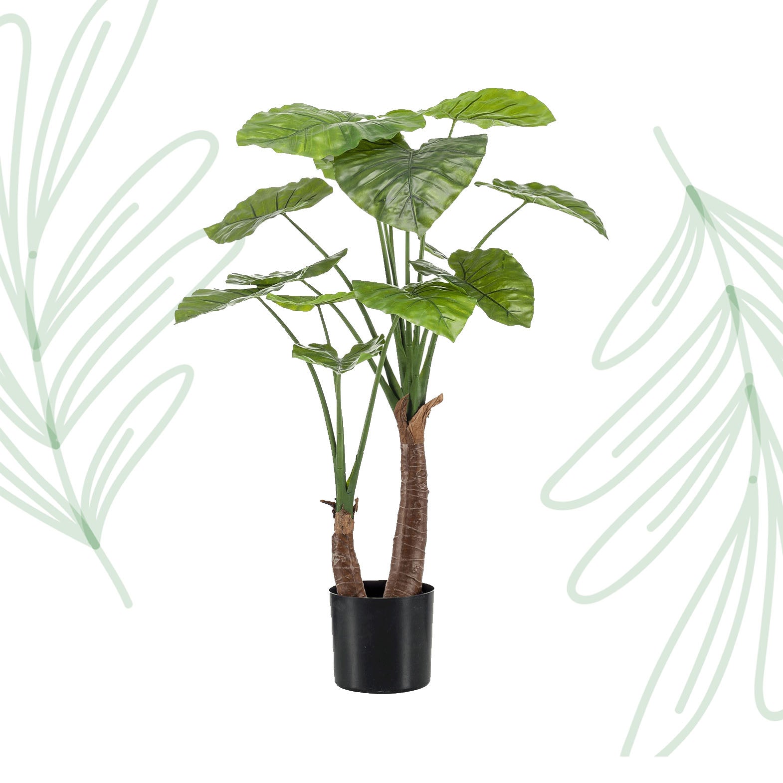 Kunstplant - Alocasia - Olifantsoor - 110 cm - Forest Plants